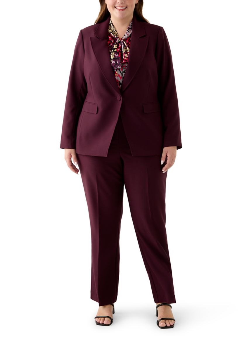 Womens Solid Crepe Wide Leg Pants