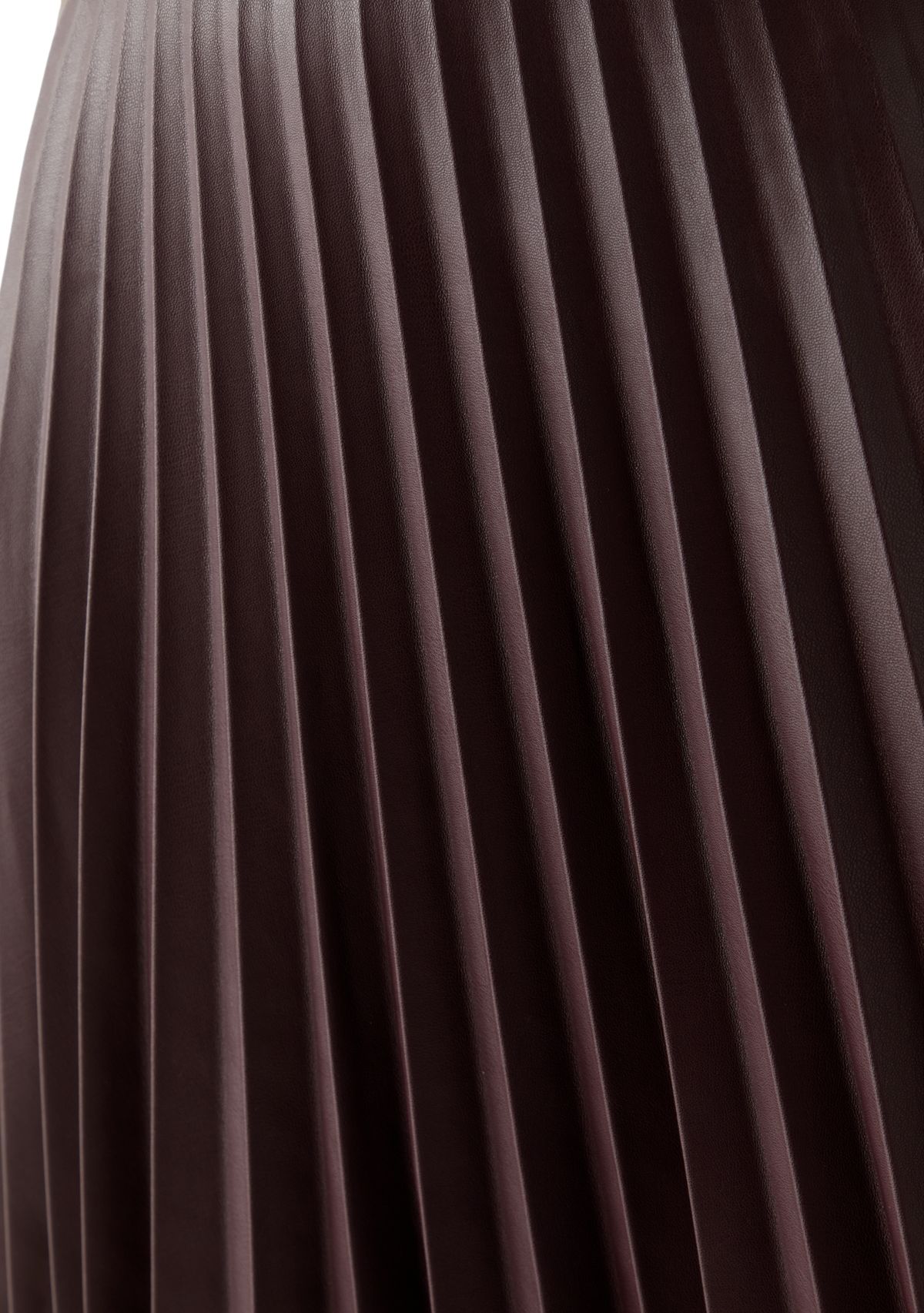 Womens Vegan Leather Long Pleated Skirt