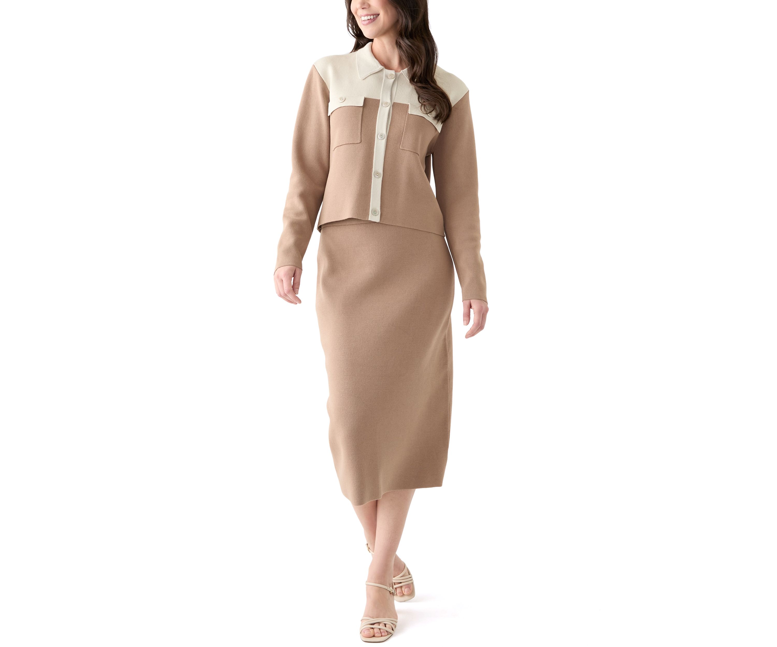 Womens Knit Midi Skirt