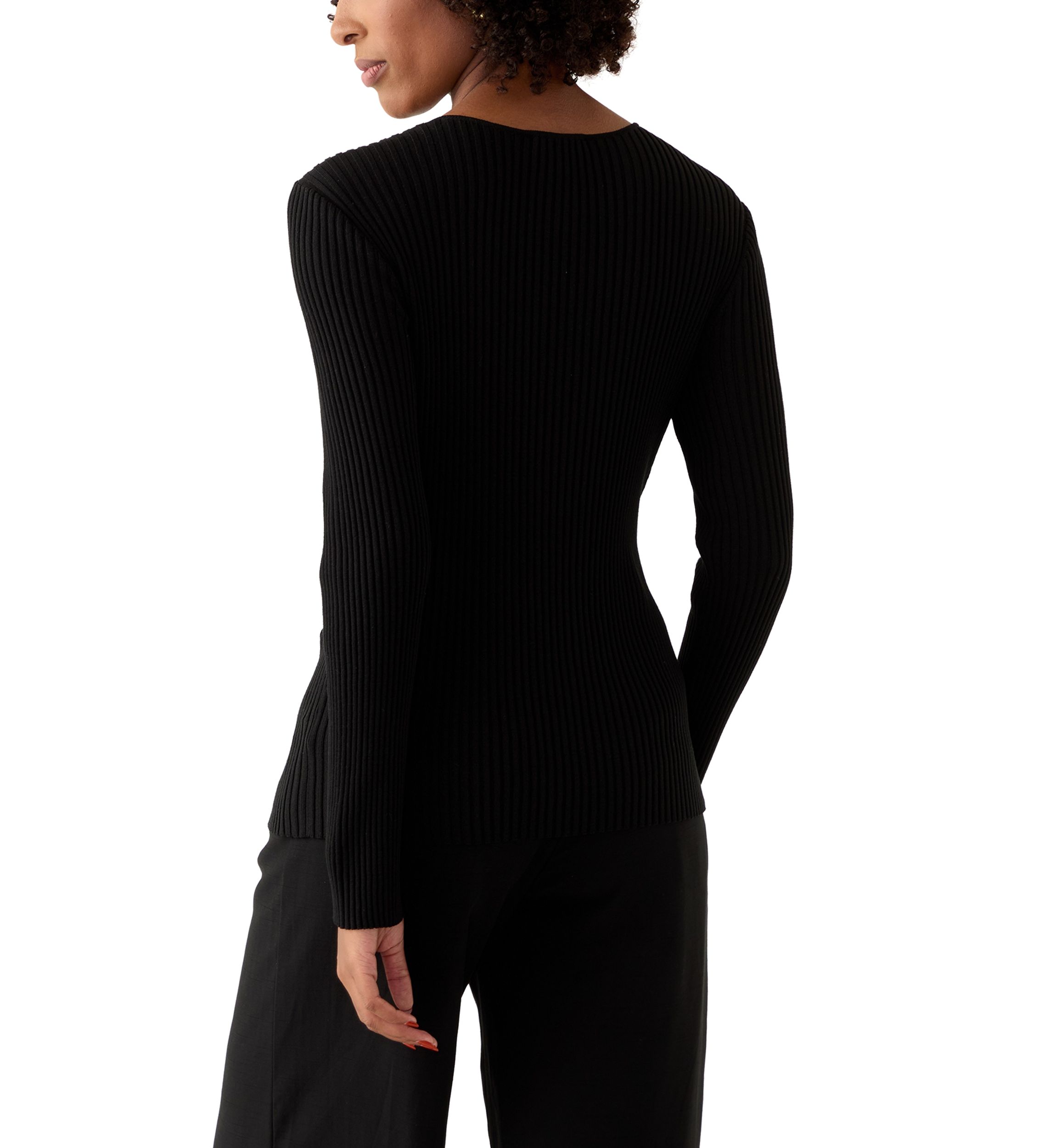 Womens Long Sleeve Twist Neck Top