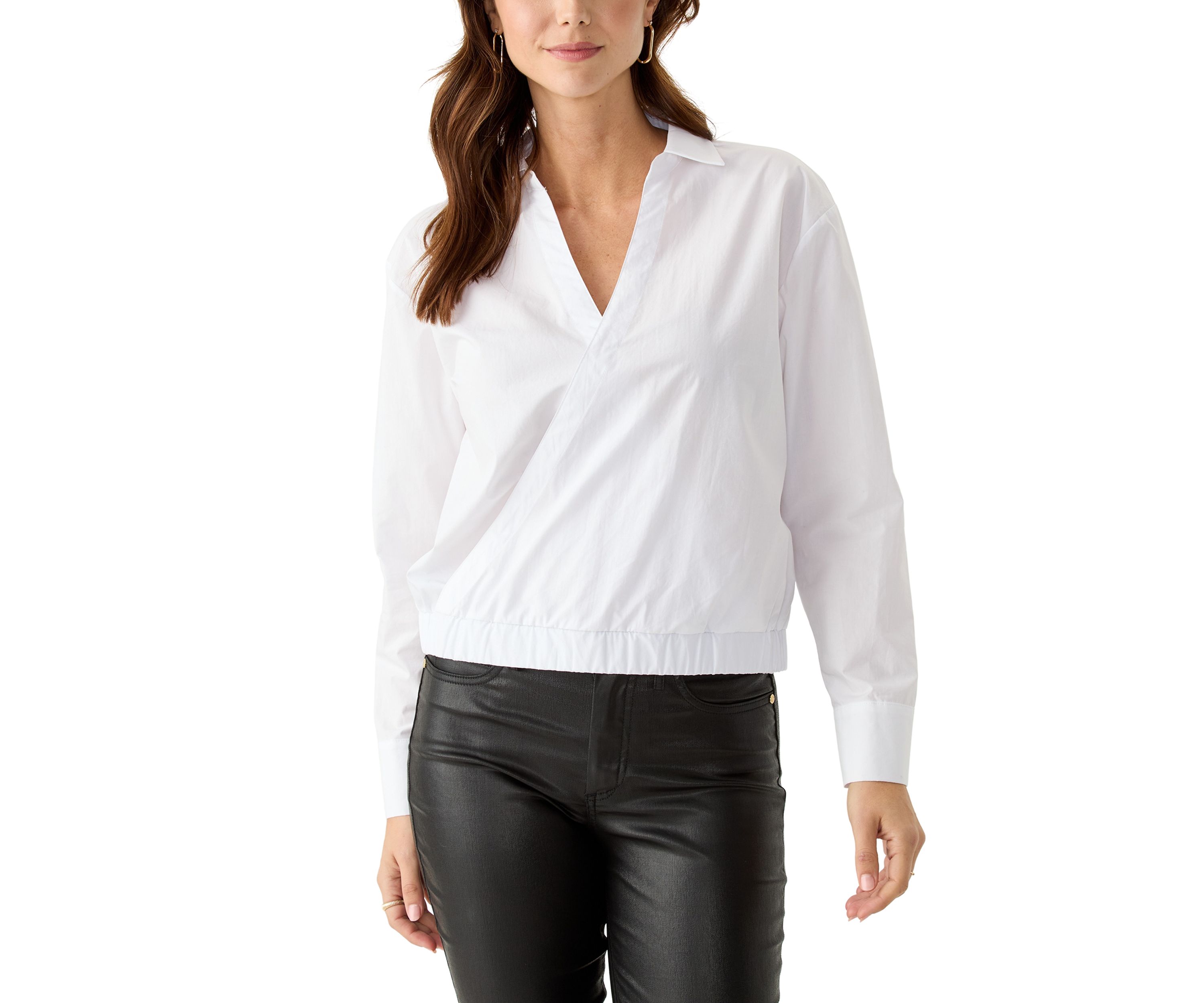 Womens Long Sleeve Crisscross Top