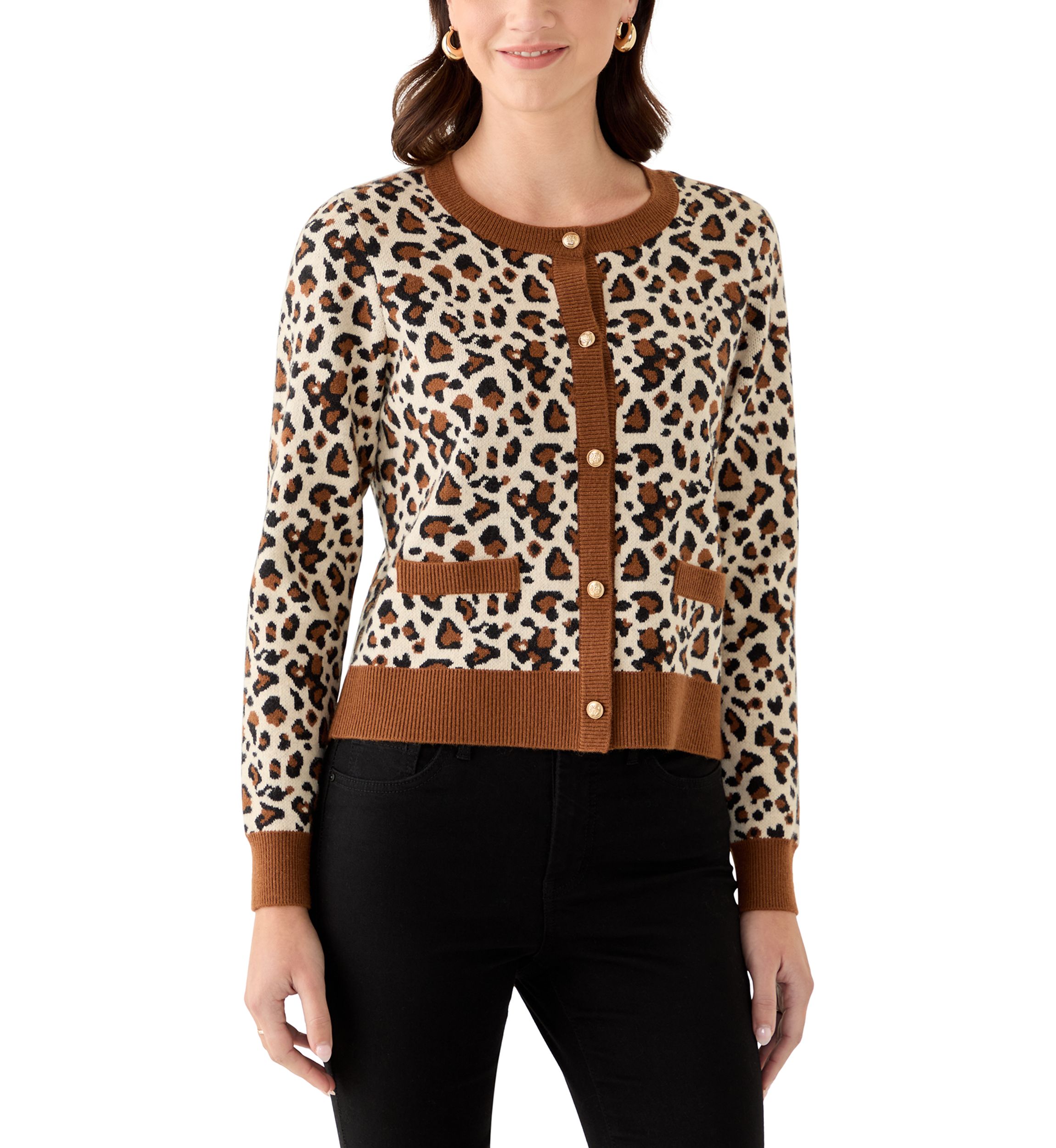 Womens Button Front Knit Cardigan