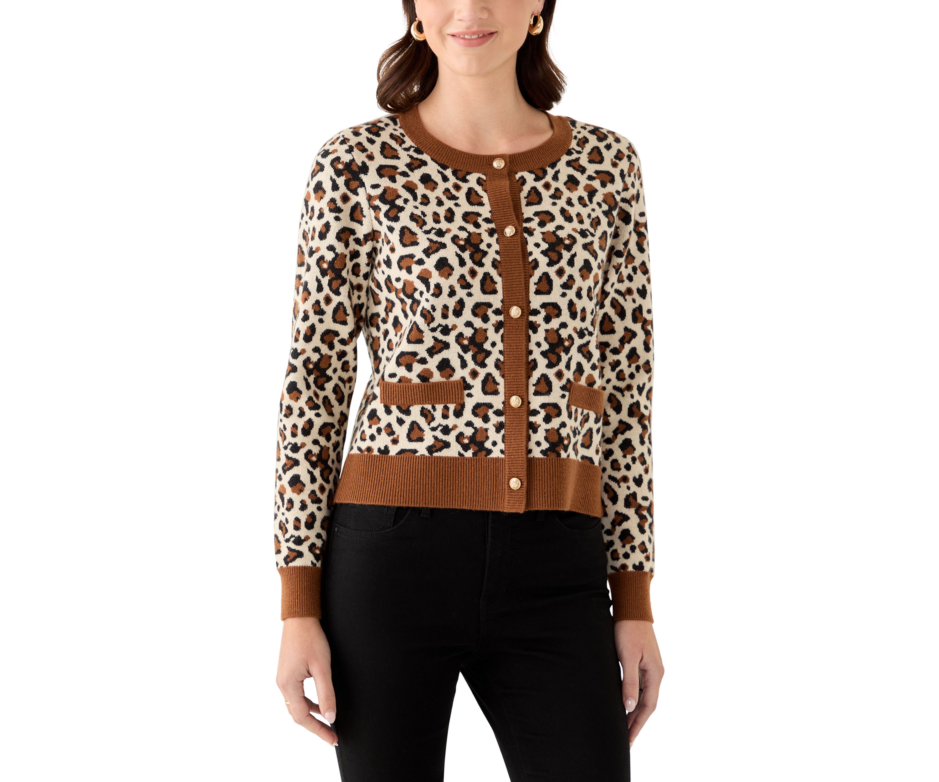 Womens Button Front Knit Cardigan