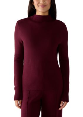 Tahari Women's Long Sleeve Funnel Neck Sweater, XS