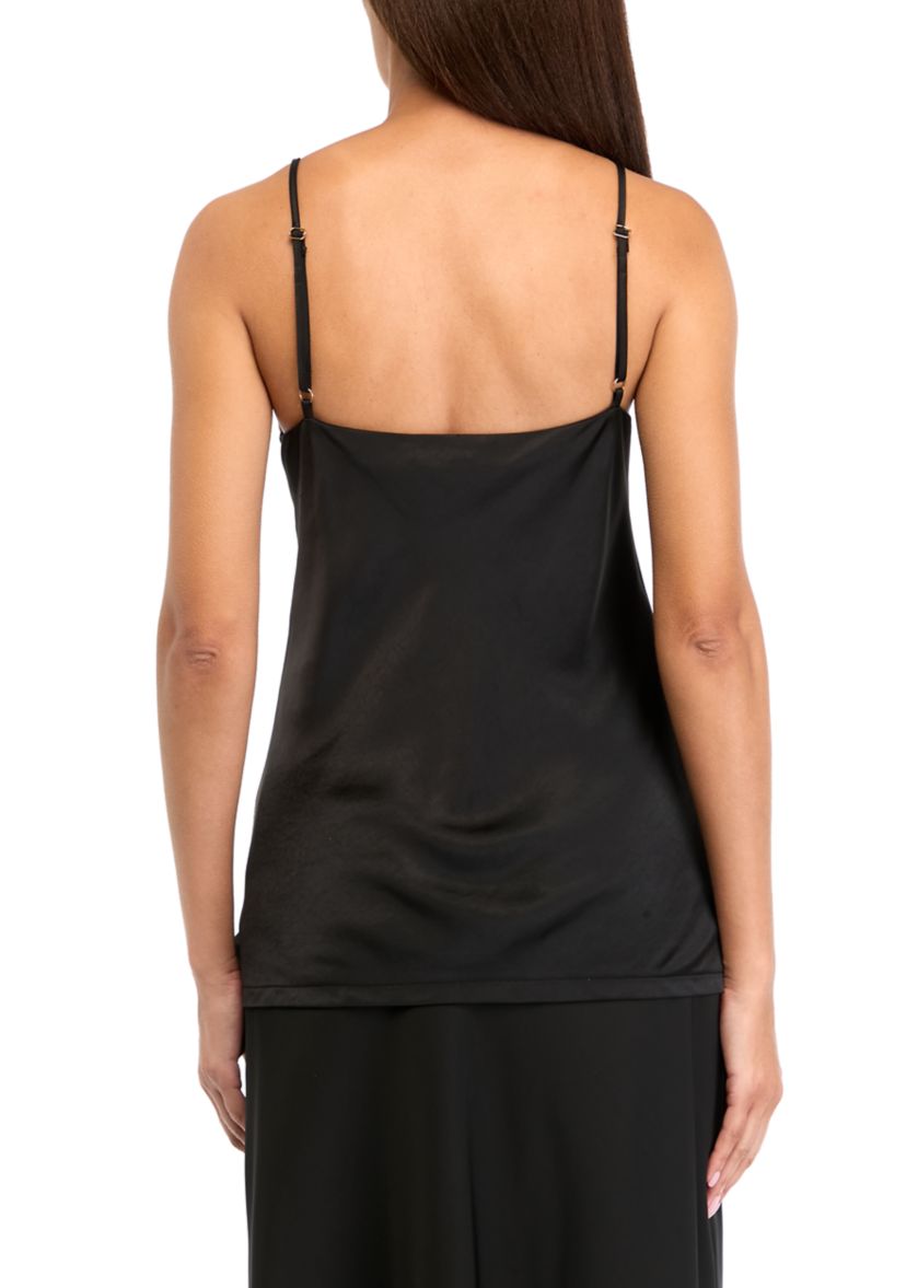 Womens Sleeveless Satin Cami Top