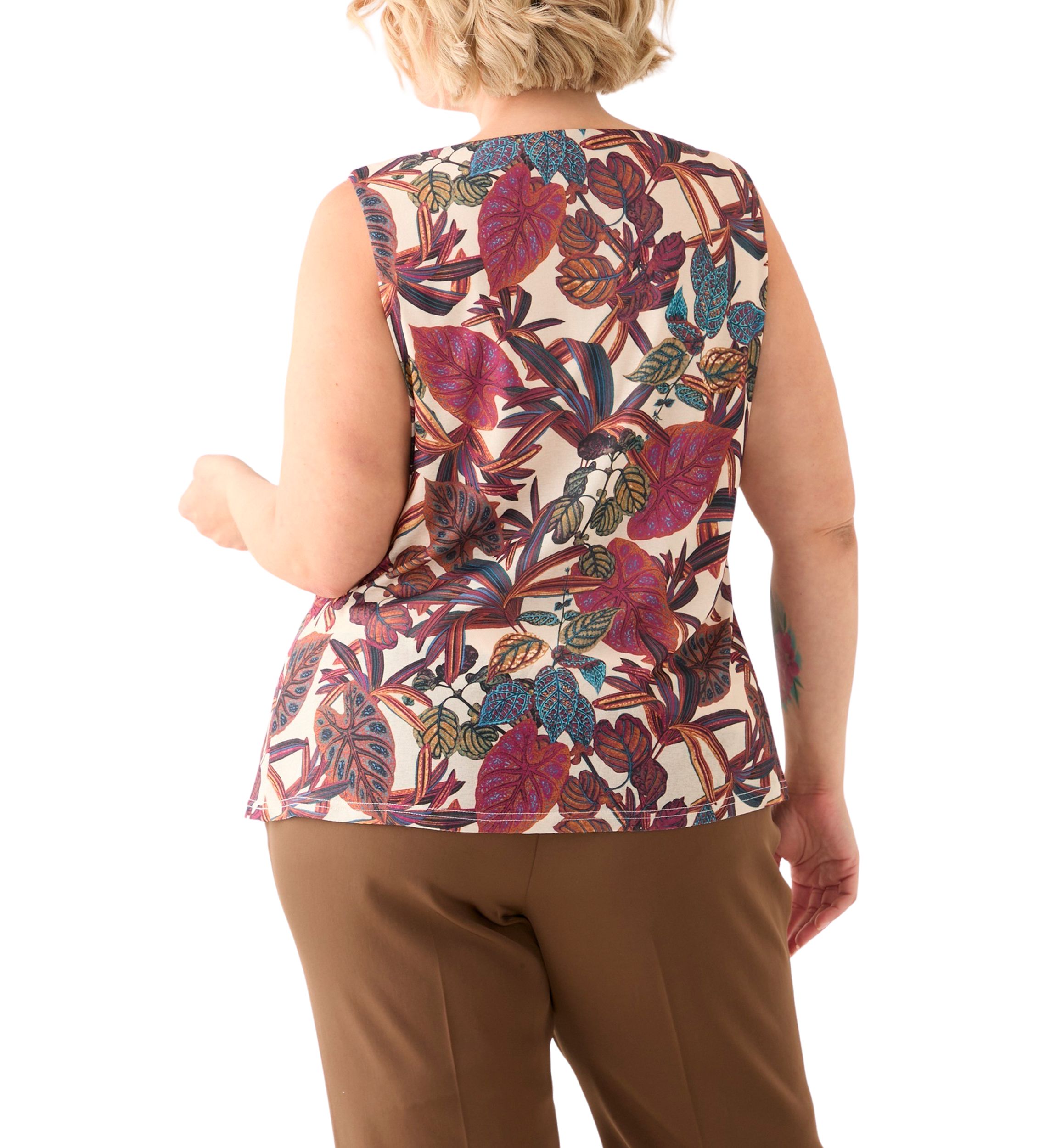Plus Size Printed Cowl Neck Blouse