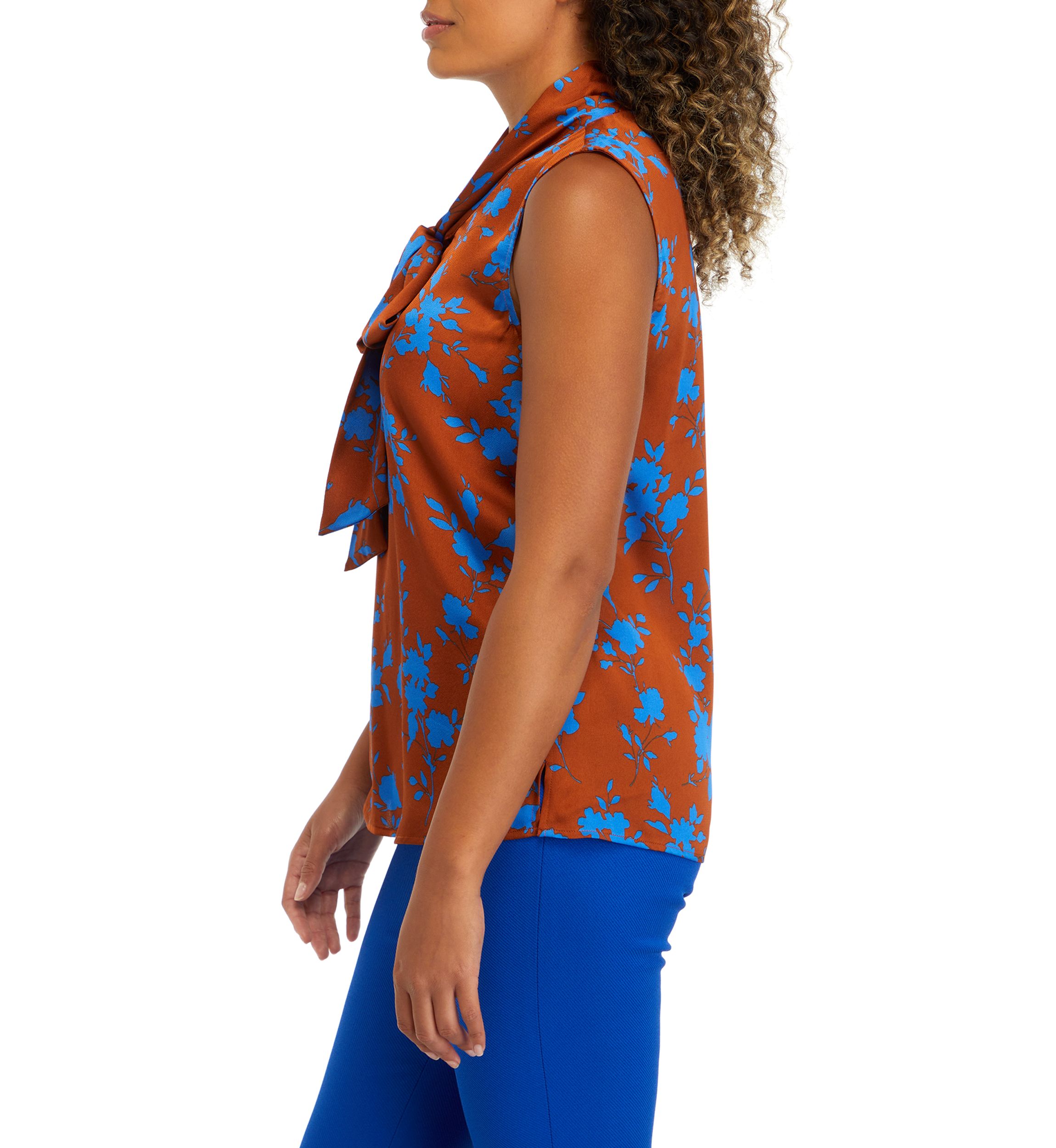 Womens Satin Bow Blouse