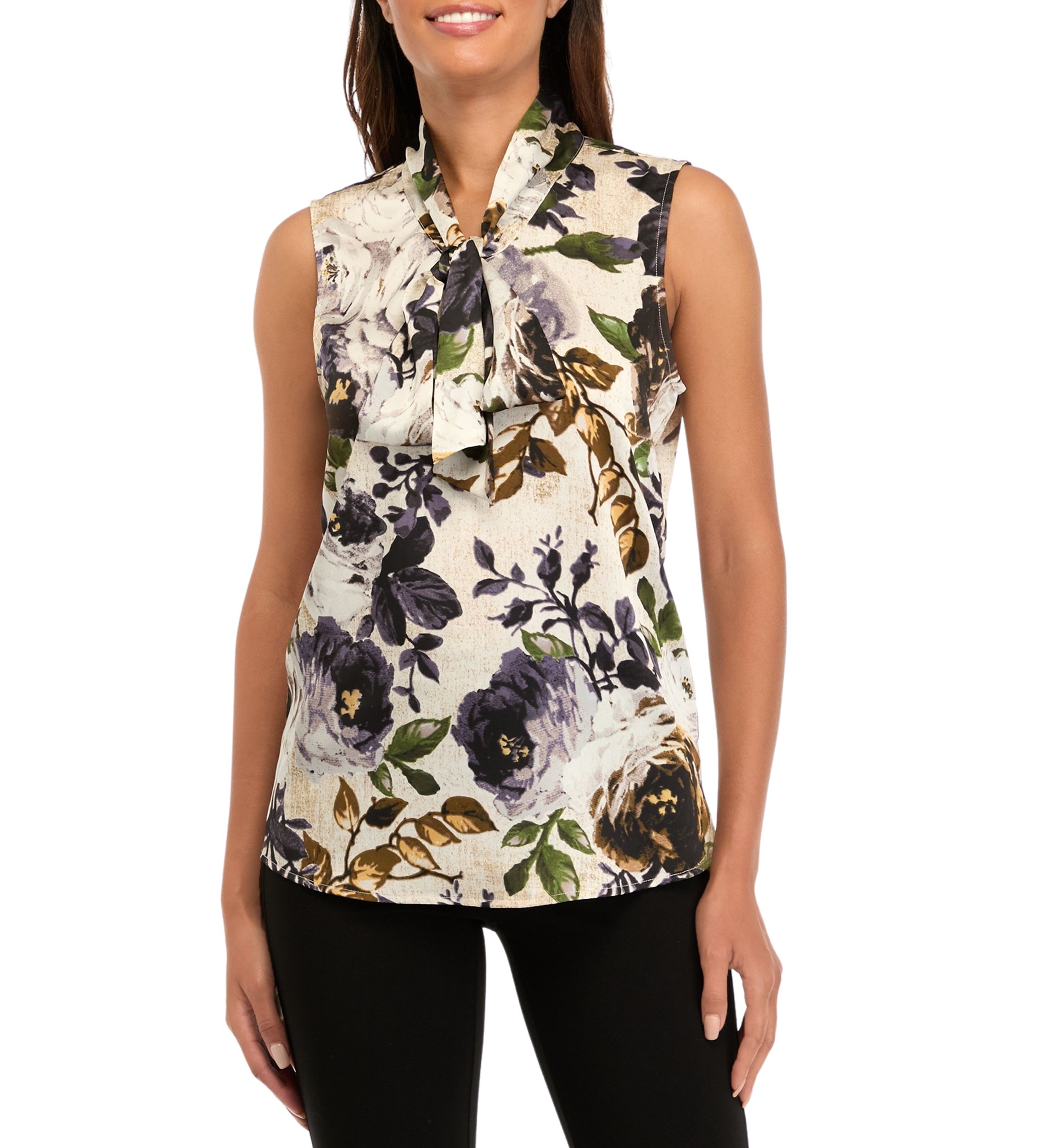 Womens Satin Bow Blouse
