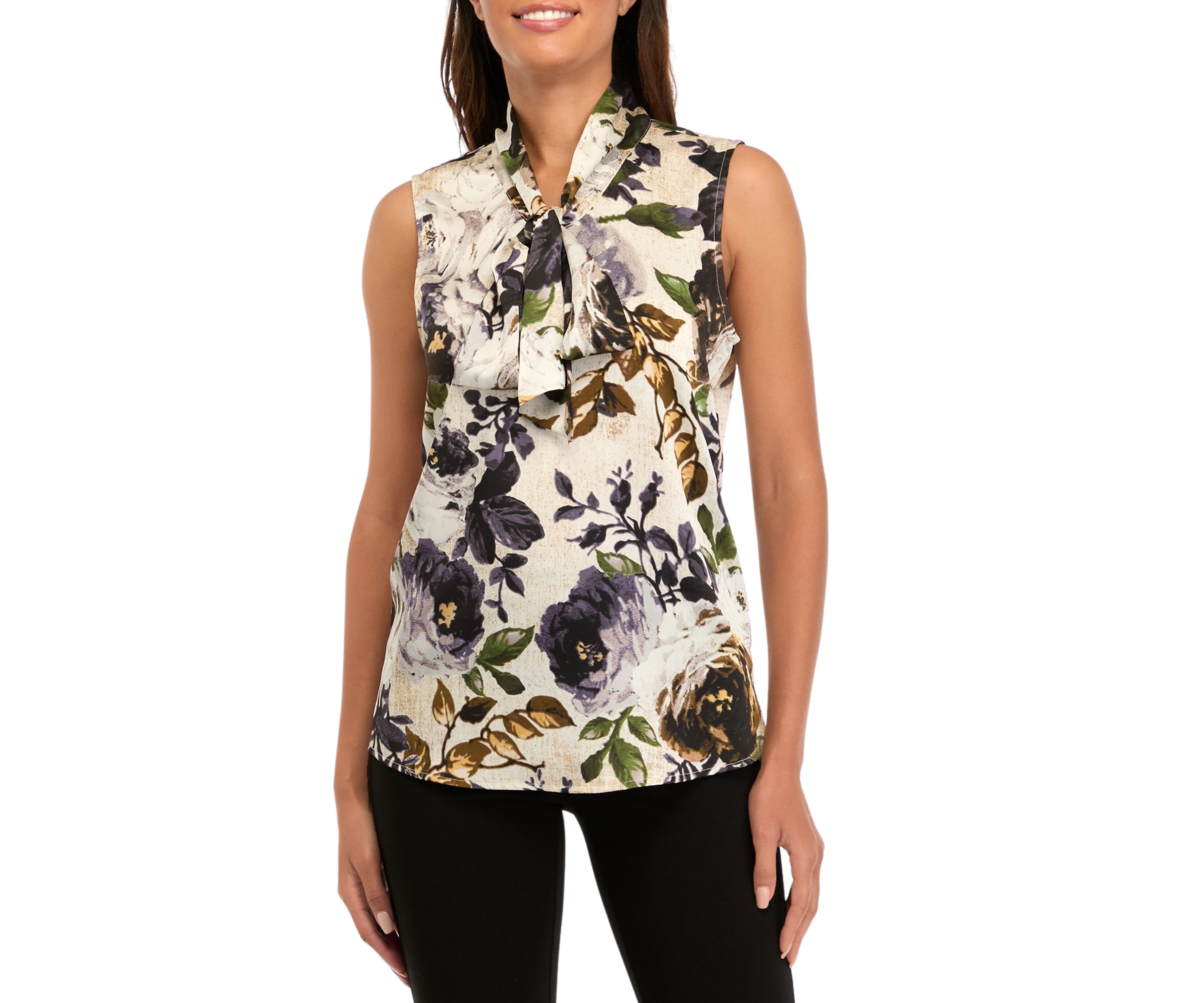 Womens Satin Bow Blouse