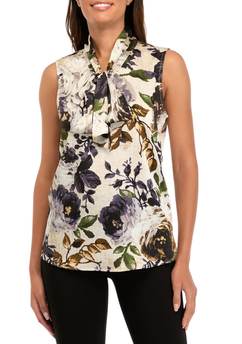 Womens Satin Bow Blouse