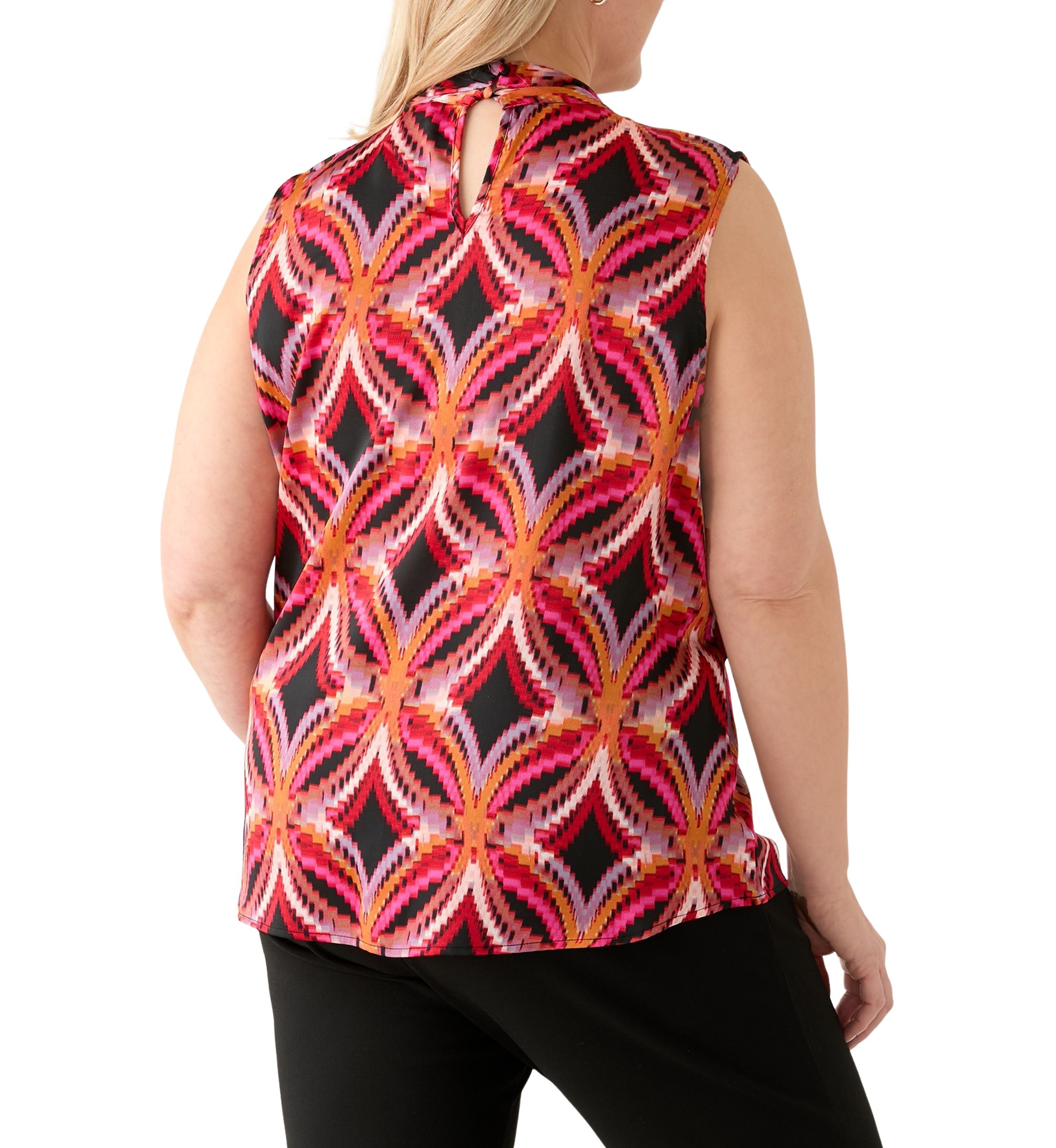 Plus Size Satin Bow Blouse