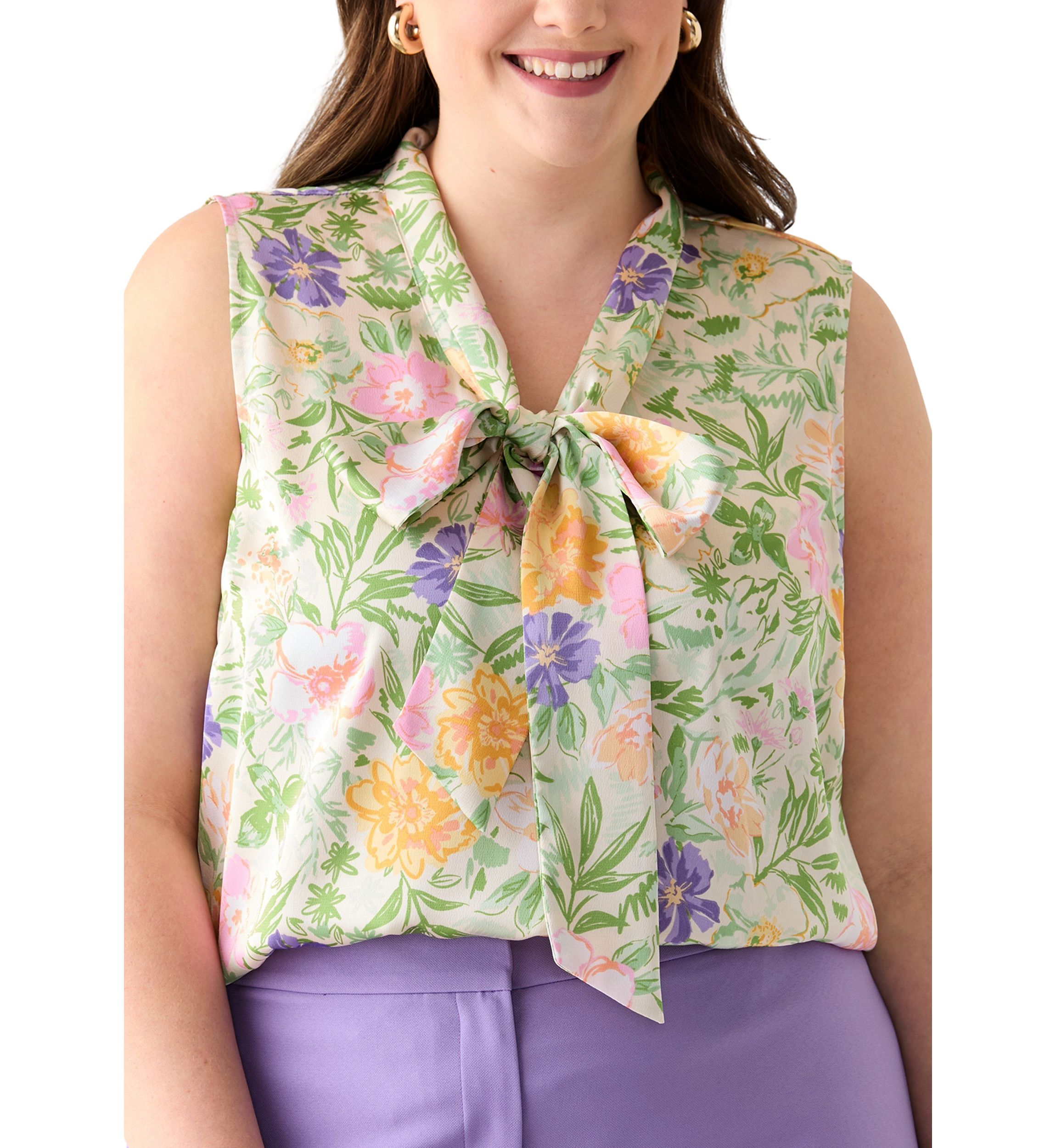 Plus Size Bow Blouse