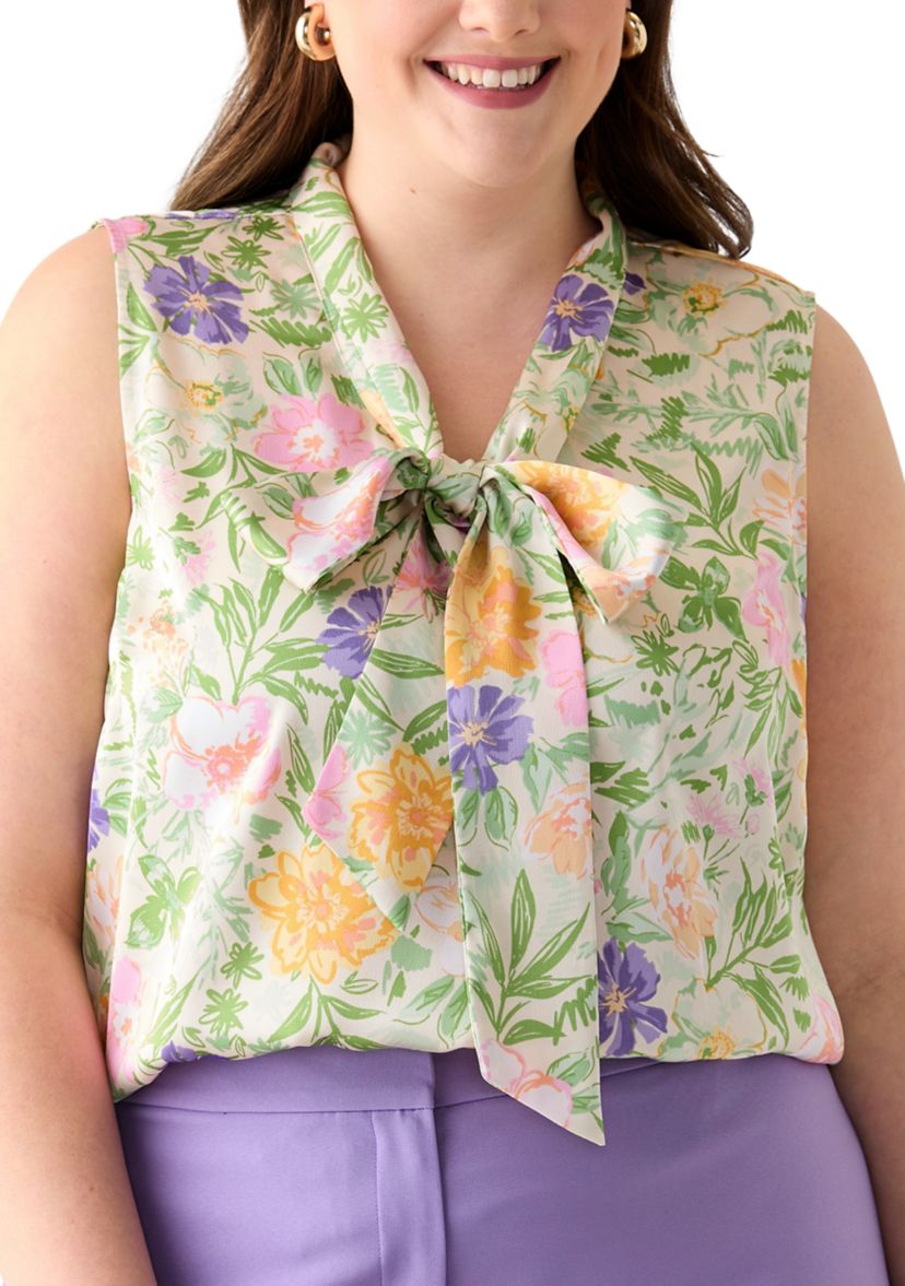Plus Size Bow Blouse