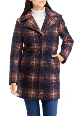 Buy a Ralph Lauren Womens Plaid Wool Pea Coat