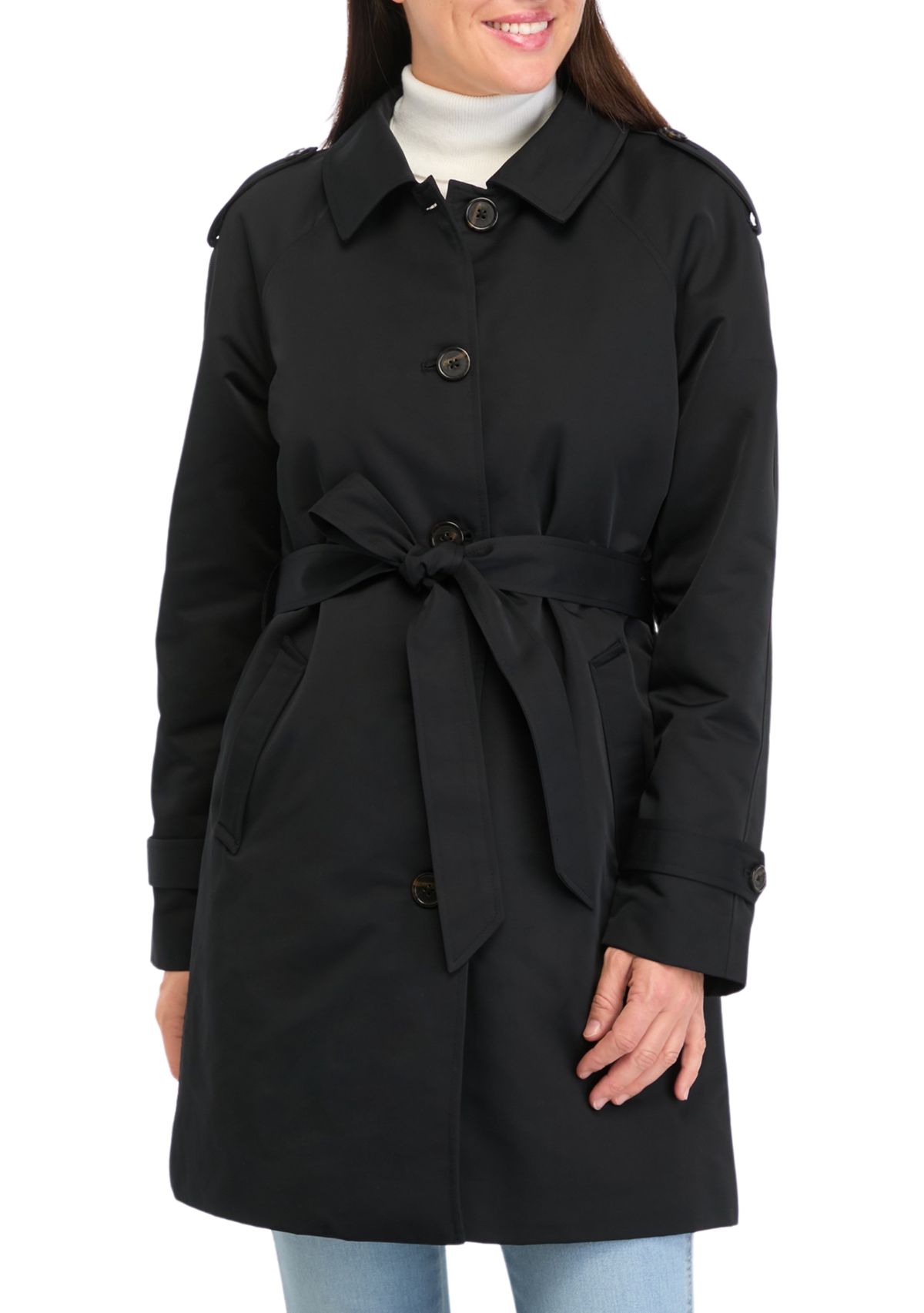 Womens Coated Gab Trench with Polyfill Insulation