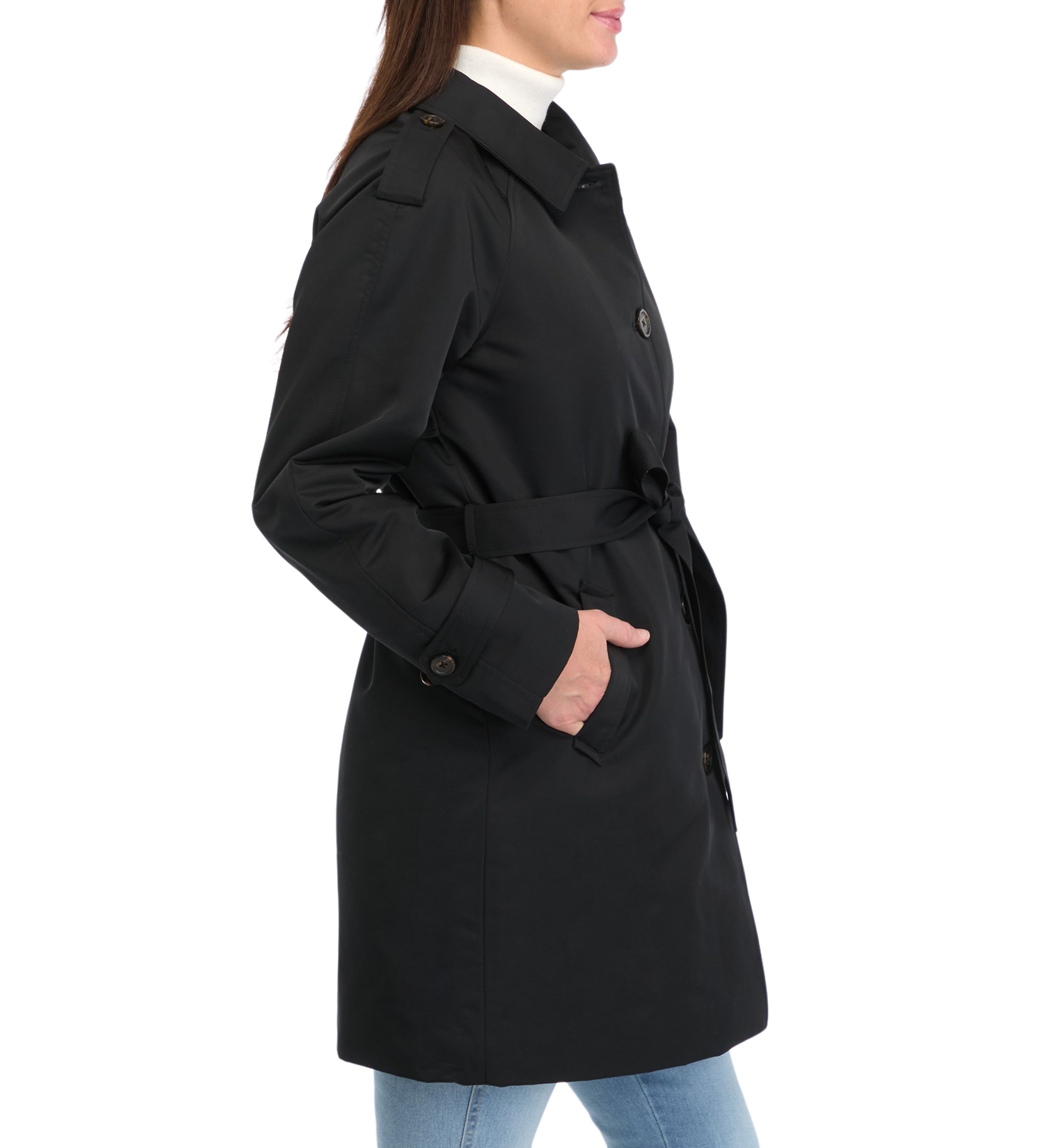 Womens Coated Gab Trench with Polyfill Insulation
