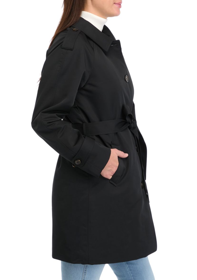 Womens Coated Gab Trench with Polyfill Insulation