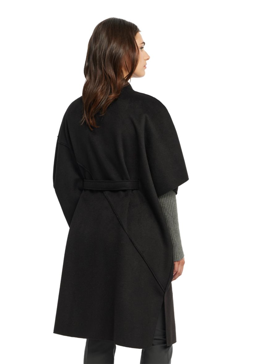 Womens Wool Blend Double Faced Handmade Color Block Cape