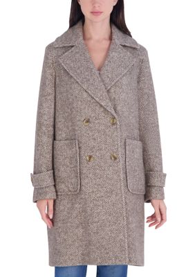 BCBG Generation Women's Long Button Up Coat with Pockets