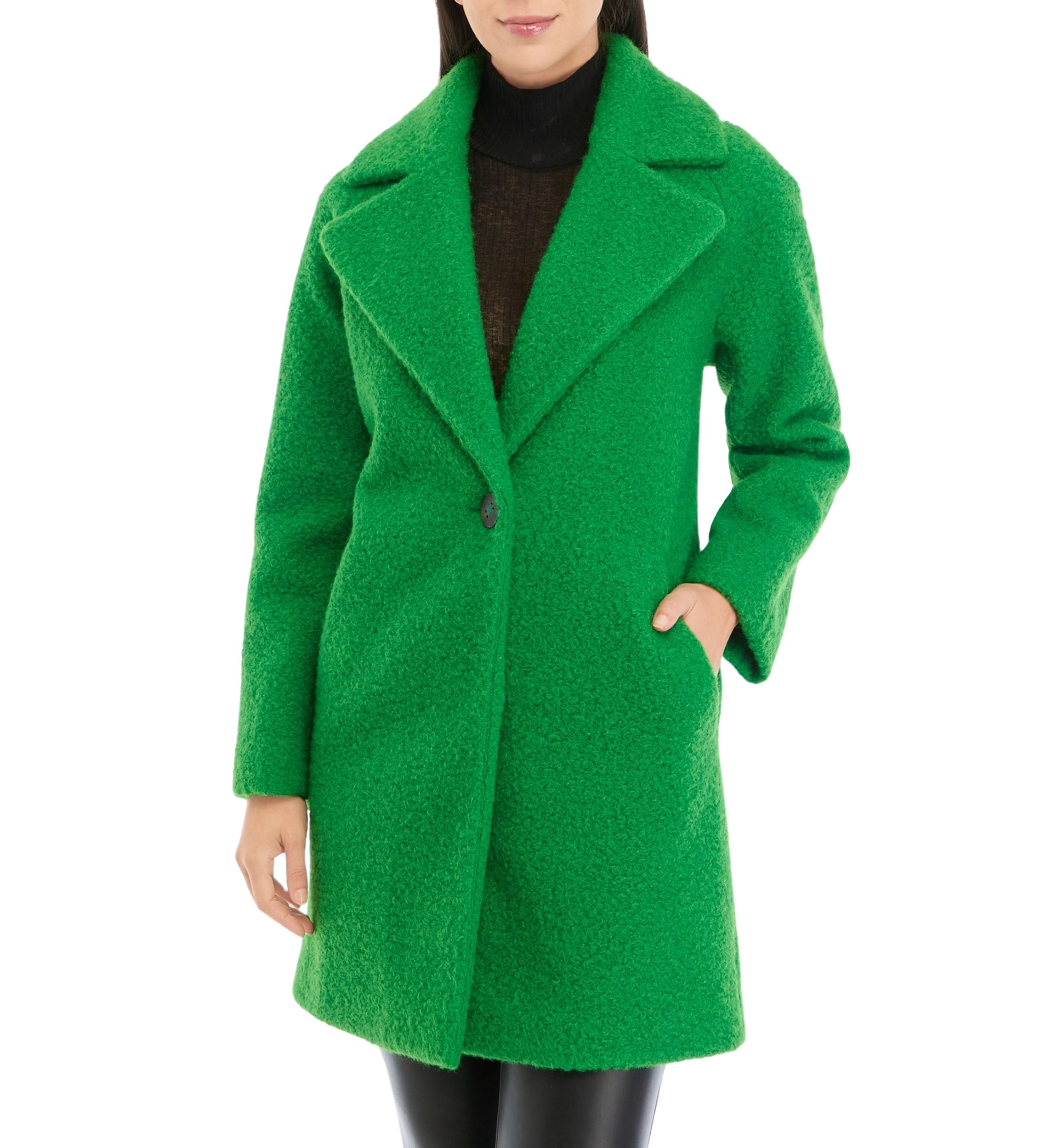 Womens Single Breasted Boucle Coat