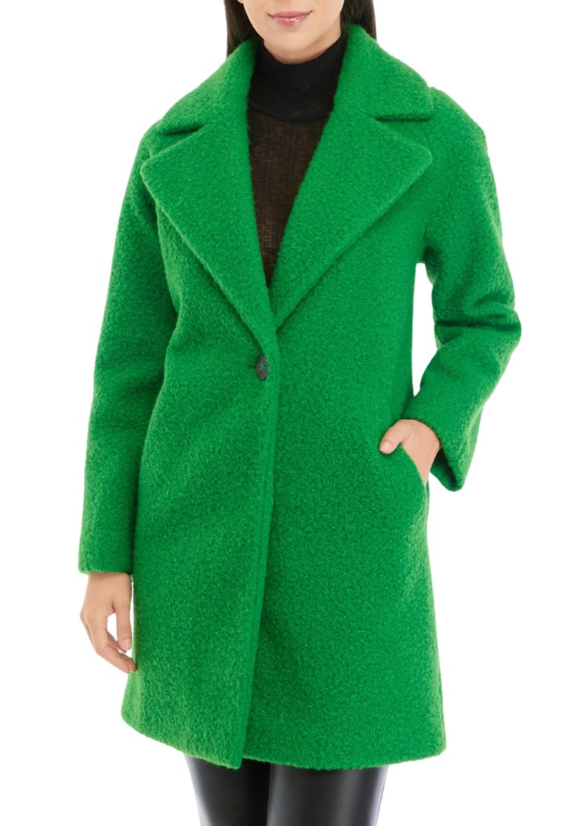 Womens Single Breasted Boucle Coat