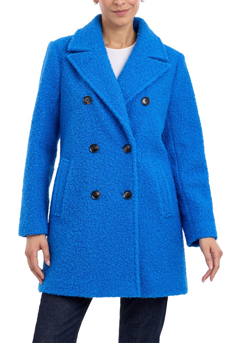 Womens Double Breasted Mid Length Wool Coat