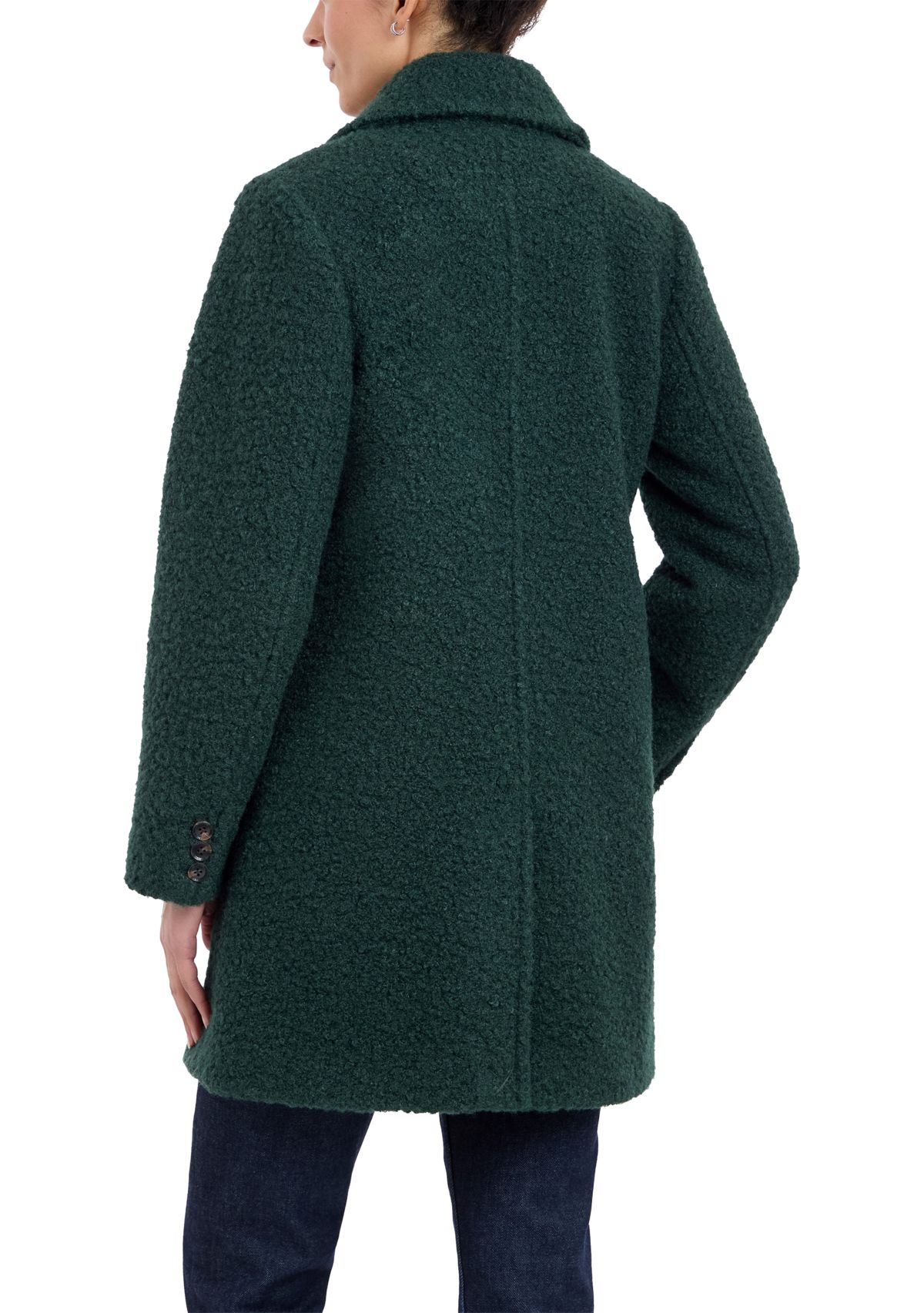 Womens Double Breasted Mid Length Wool Coat