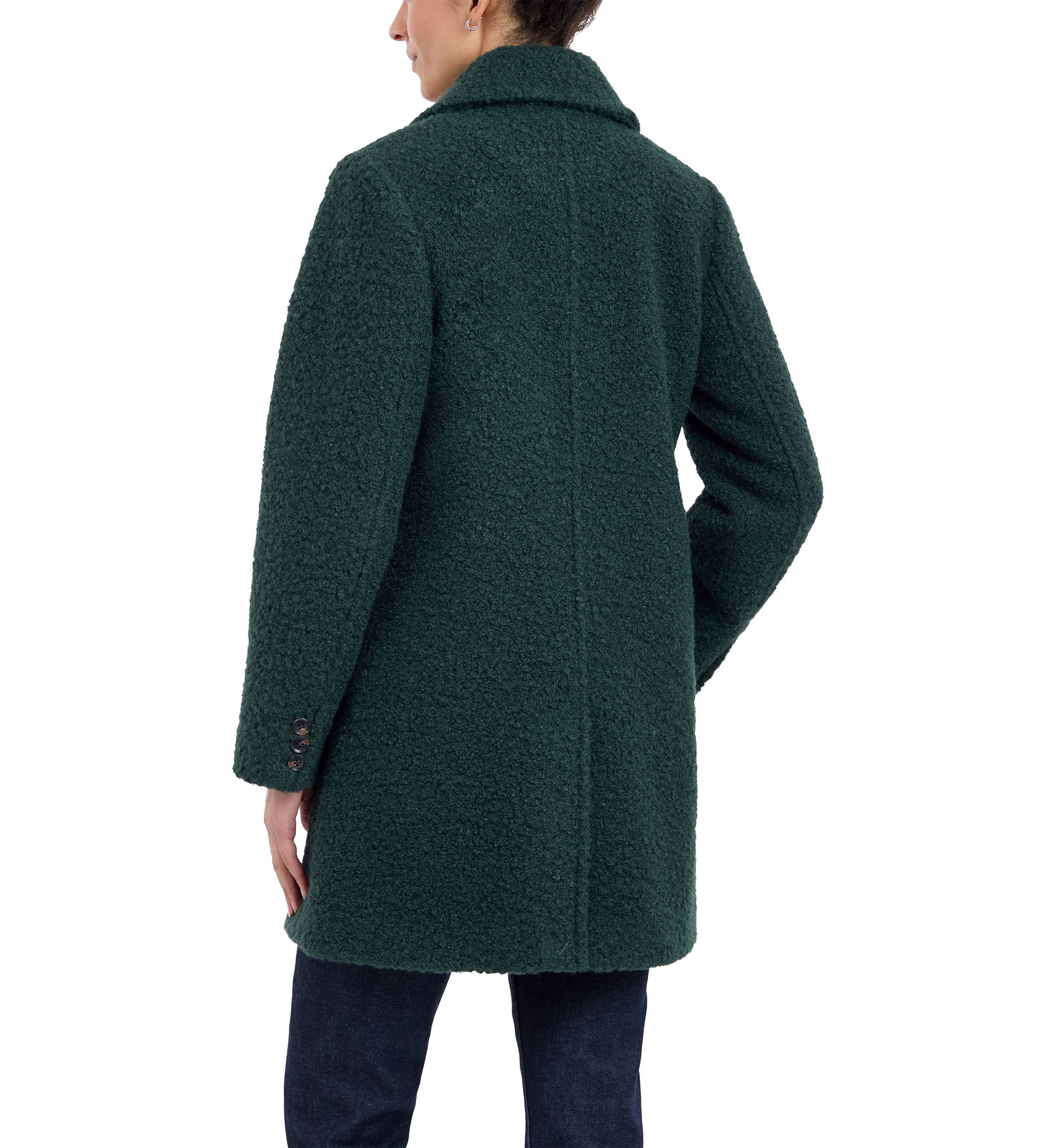 Womens Double Breasted Mid Length Wool Coat