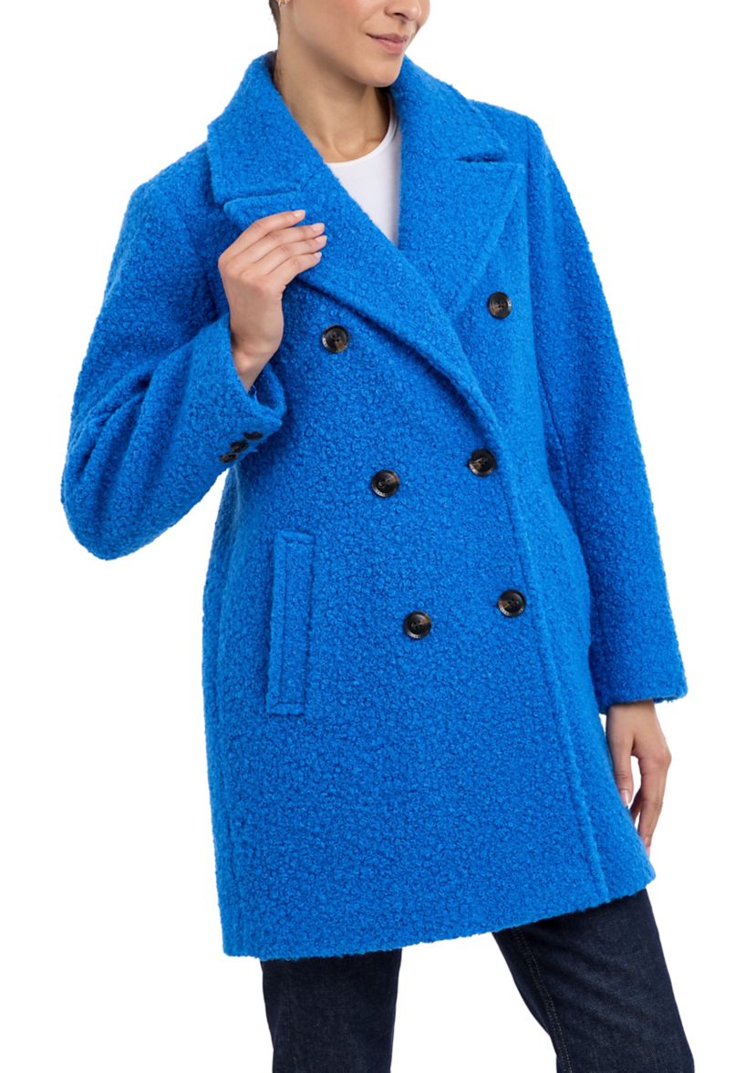Womens Double Breasted Mid Length Wool Coat