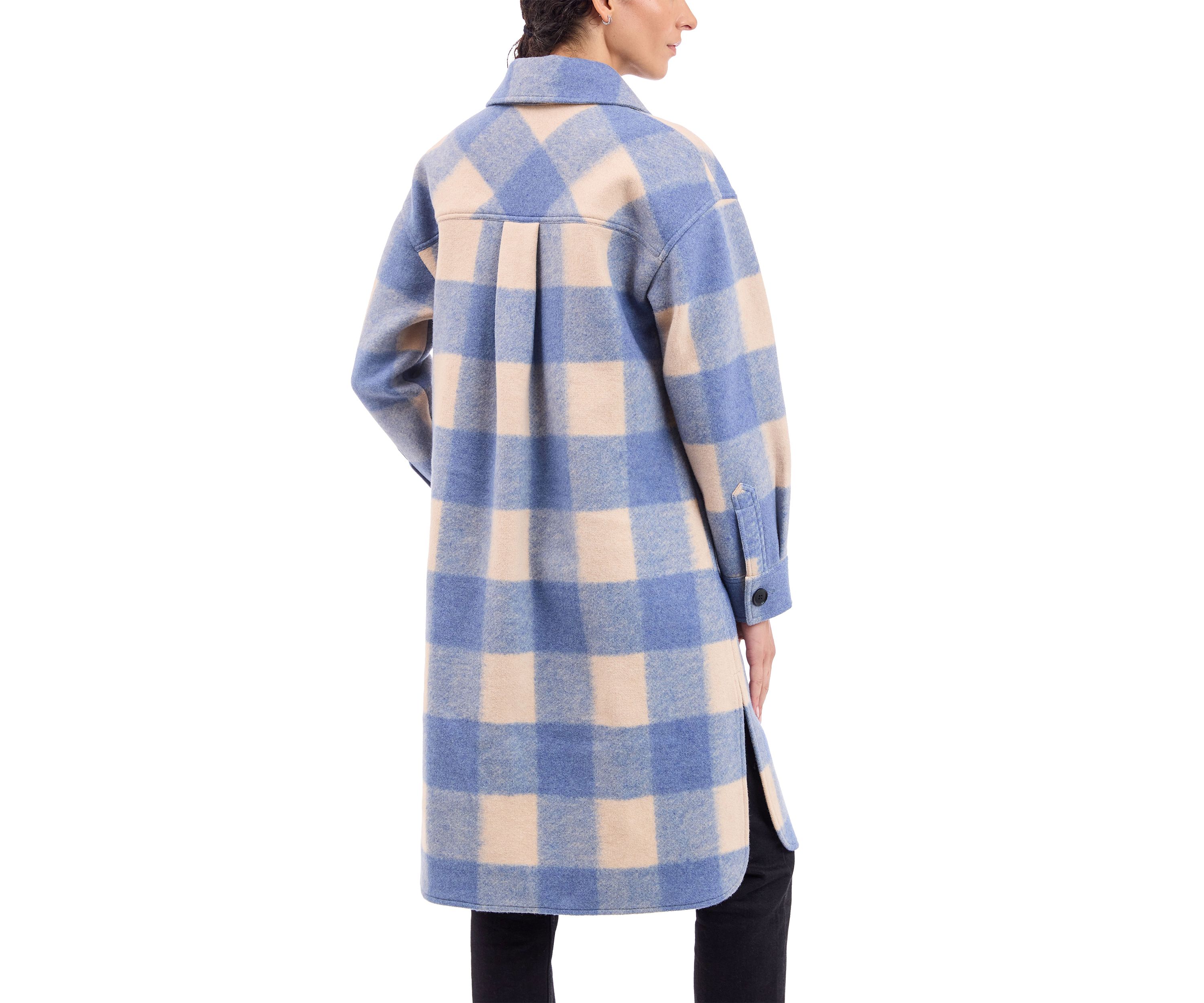 Womens Longline Plaid Shacket