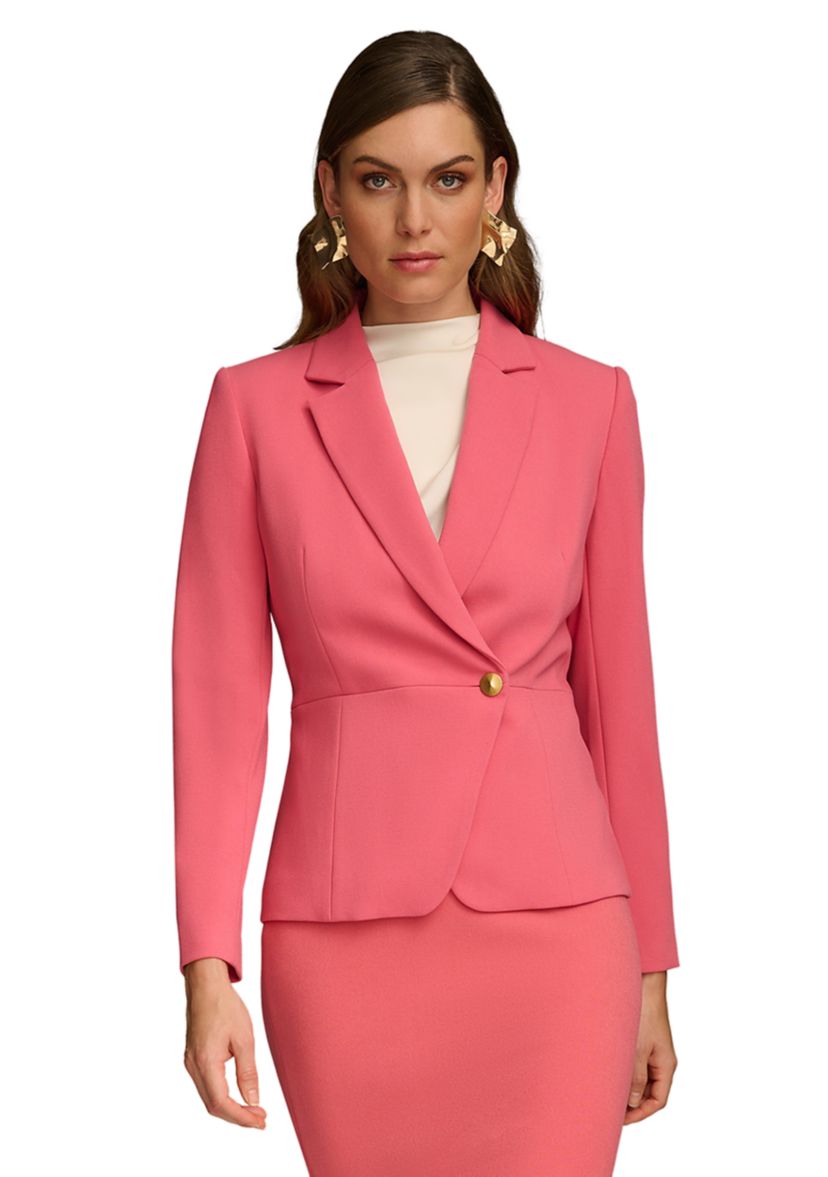 Womens Scuba Crepe Side Button Jacket