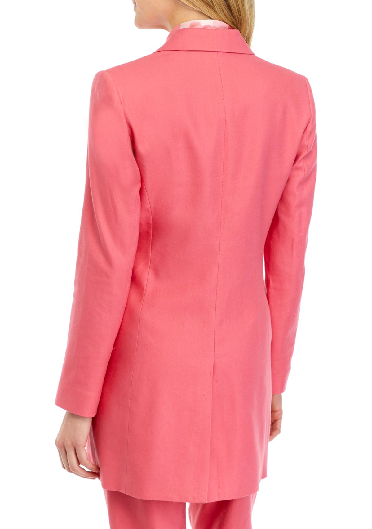 Womens Collared Linen Coat