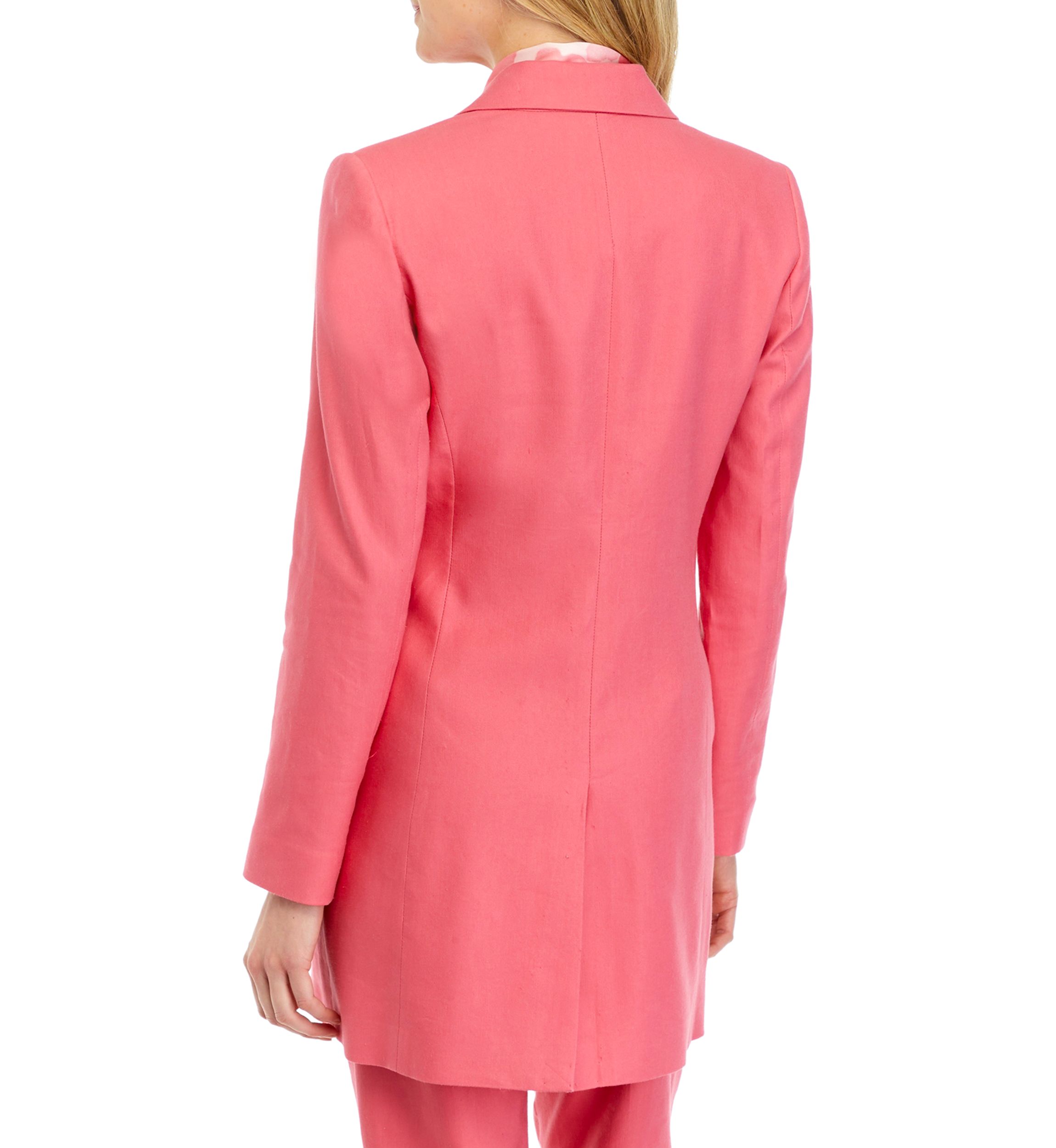 Womens Collared Linen Coat