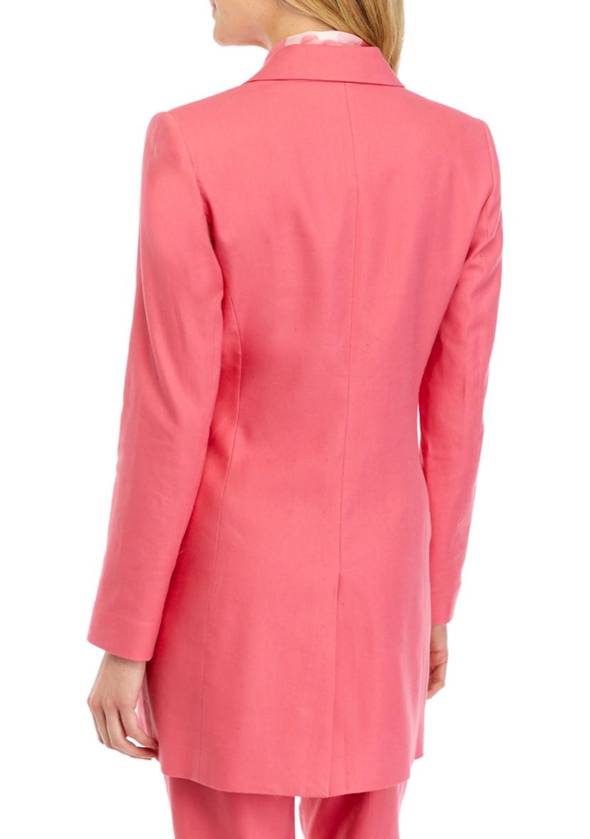 Womens Collared Linen Coat