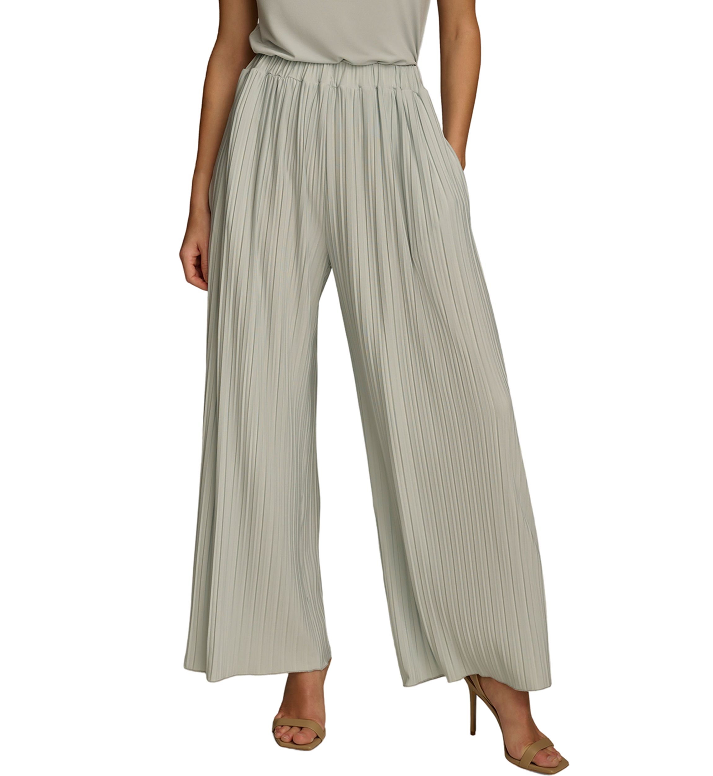 Womens Pleated Pull On Pants
