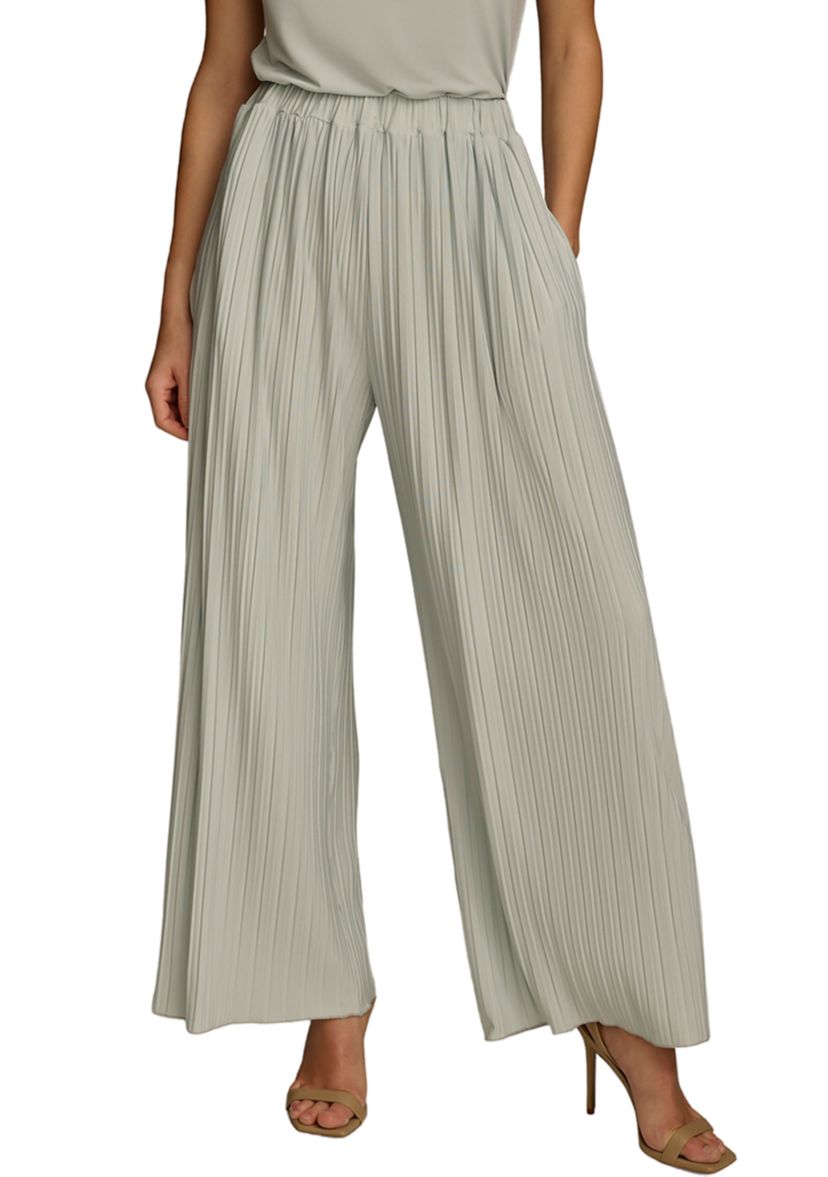 Womens Pleated Pull On Pants
