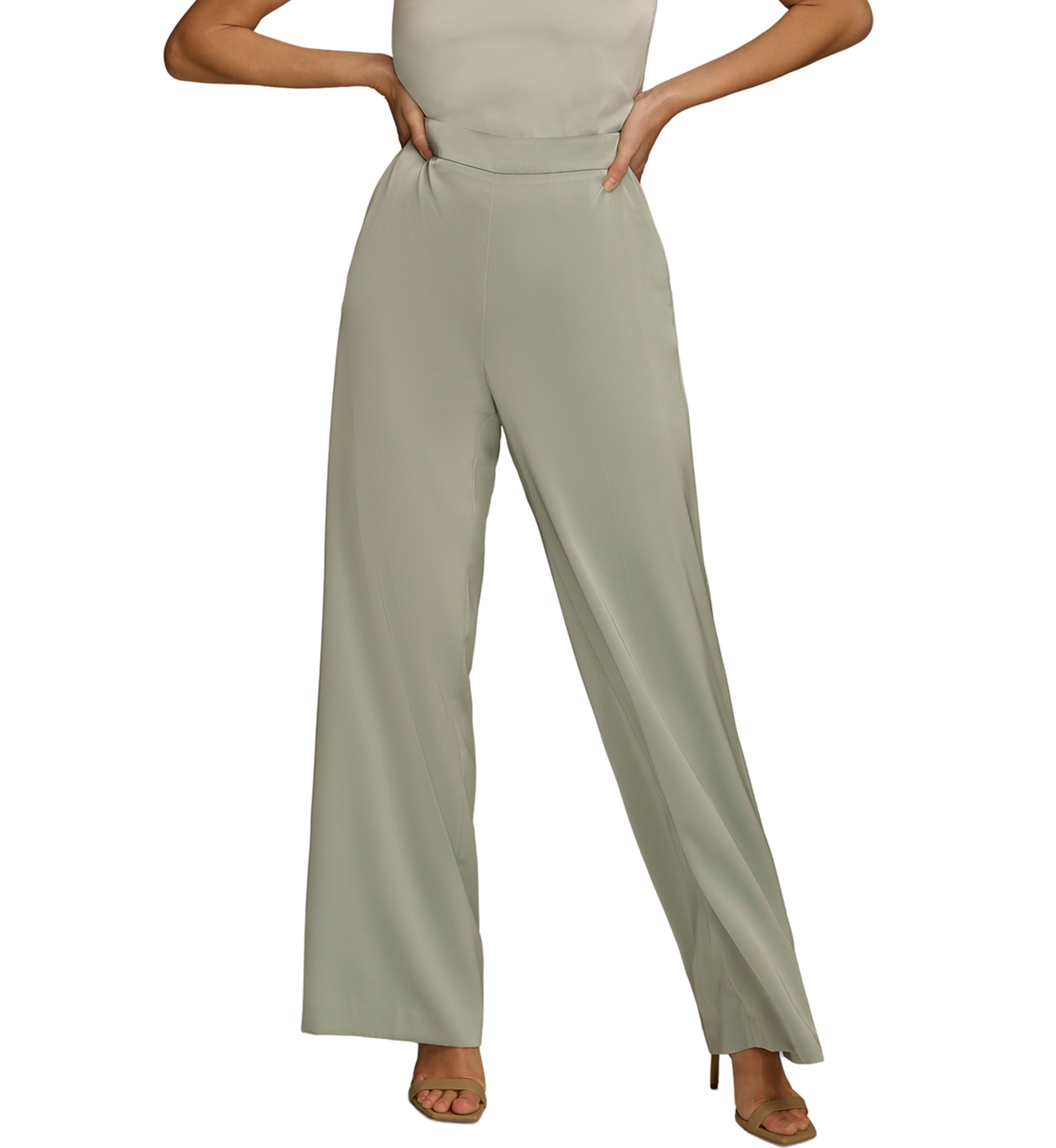 Womens Straight Leg Charmeuse Pants
