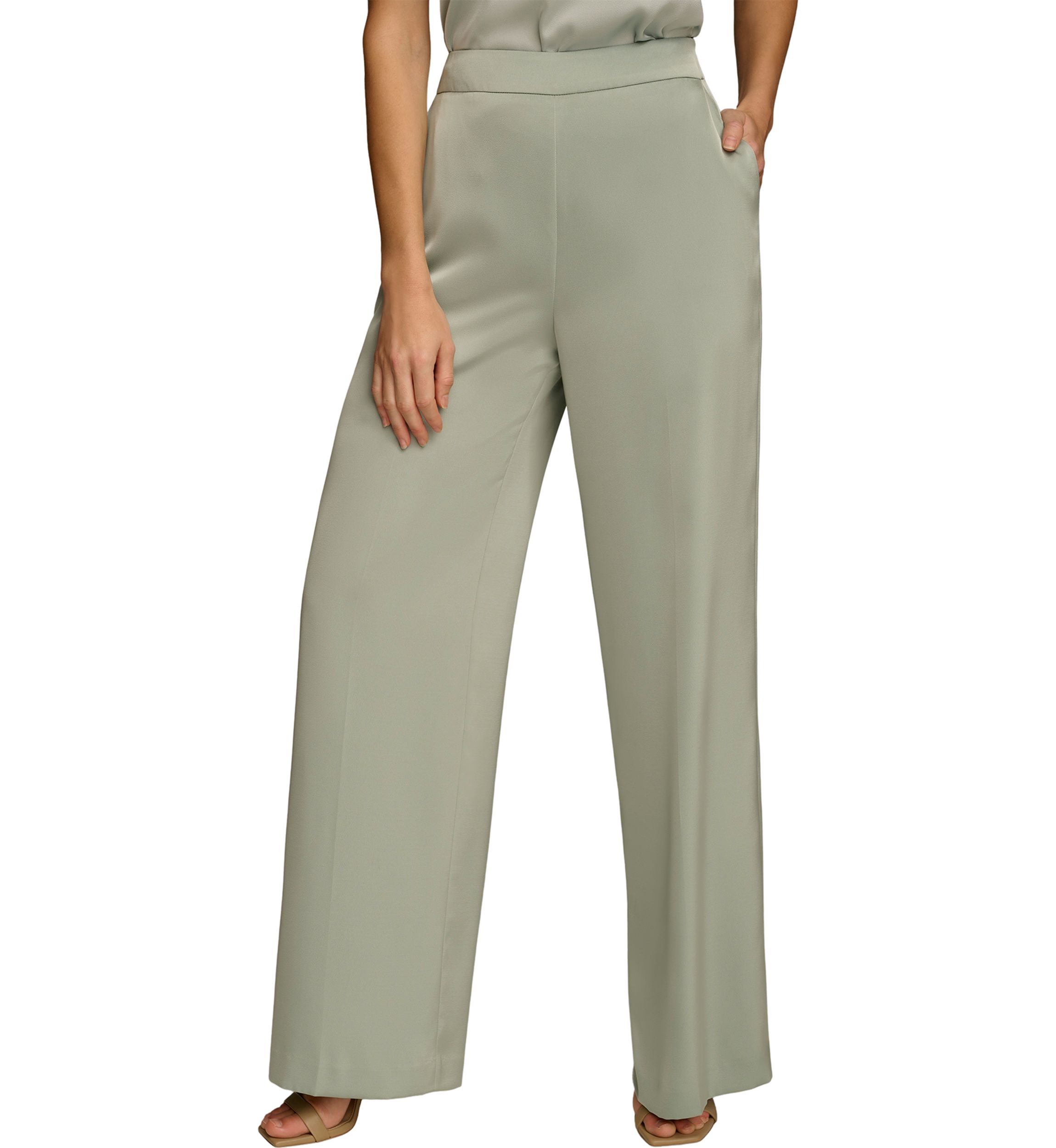 Womens Straight Leg Charmeuse Pants
