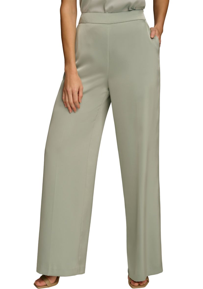 Womens Straight Leg Charmeuse Pants
