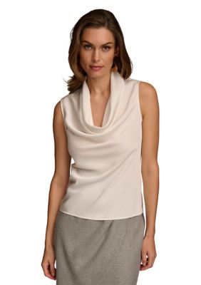 Women's Sleeveless Cowl Neck Blouse