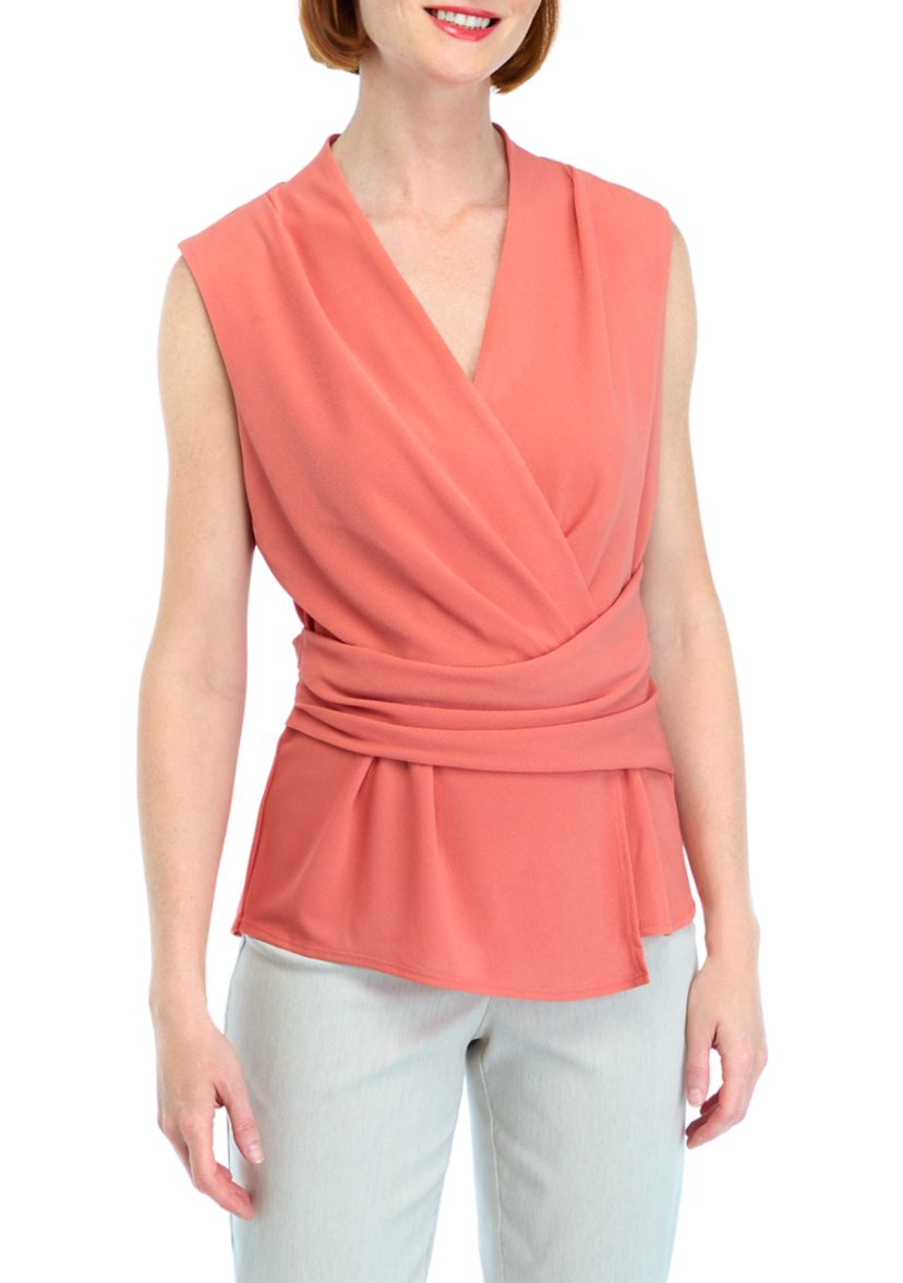 Womens V-Neck Peplum Blouse
