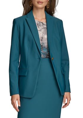 Donna Karan Women's Single Button Ponte Jacket, 2 -  0755403572998