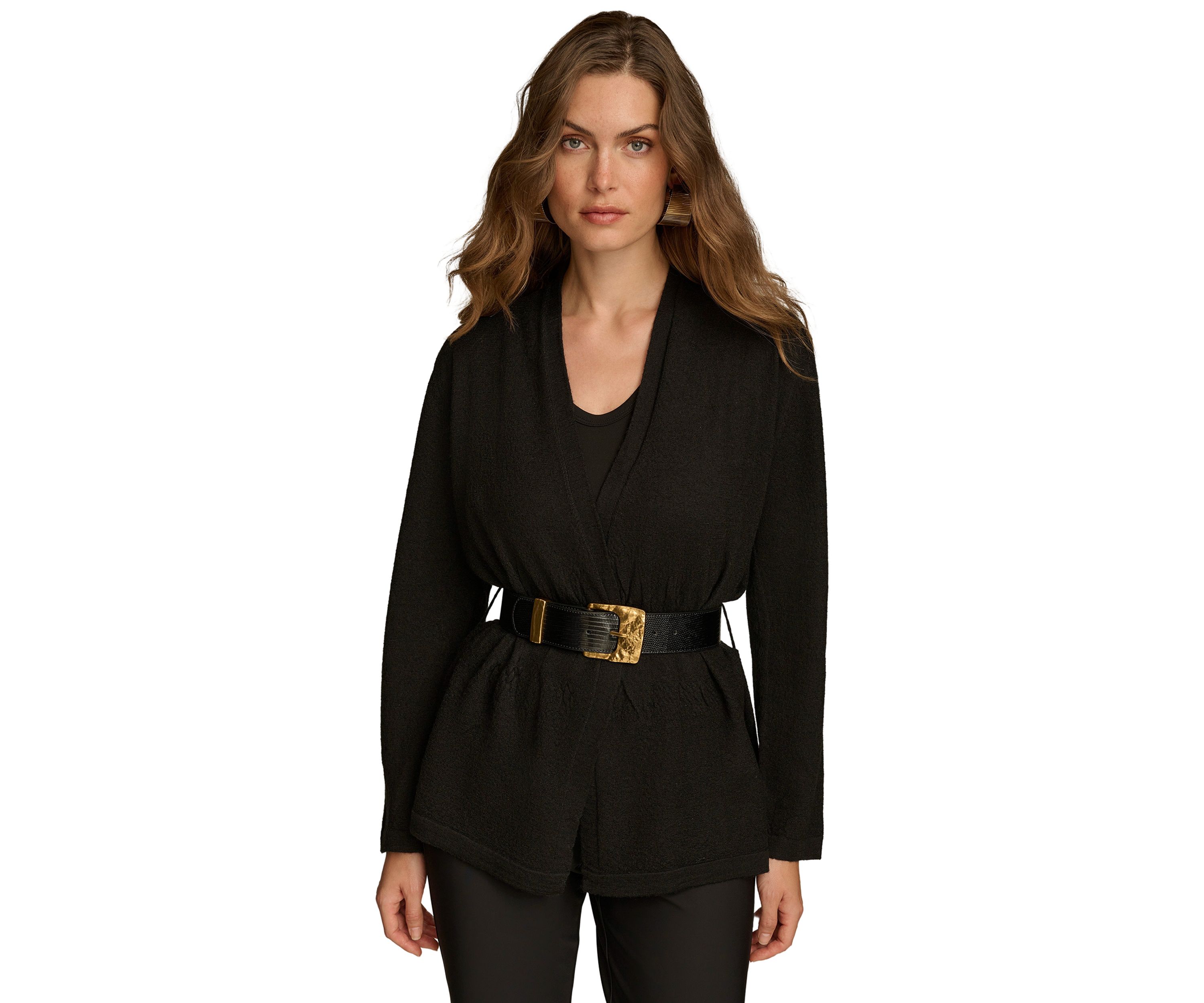 Womens Belted Sweater