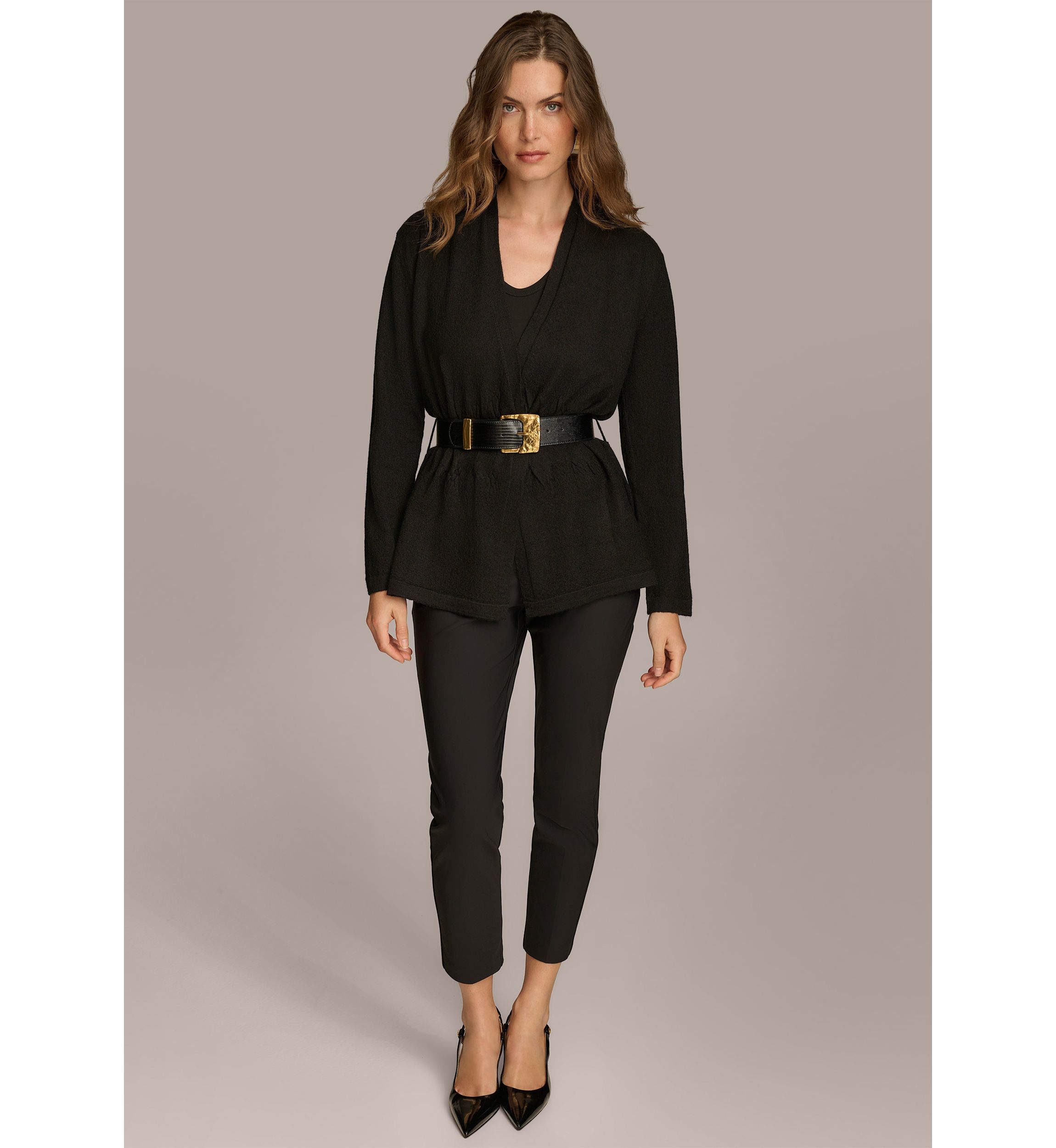 Womens Belted Sweater