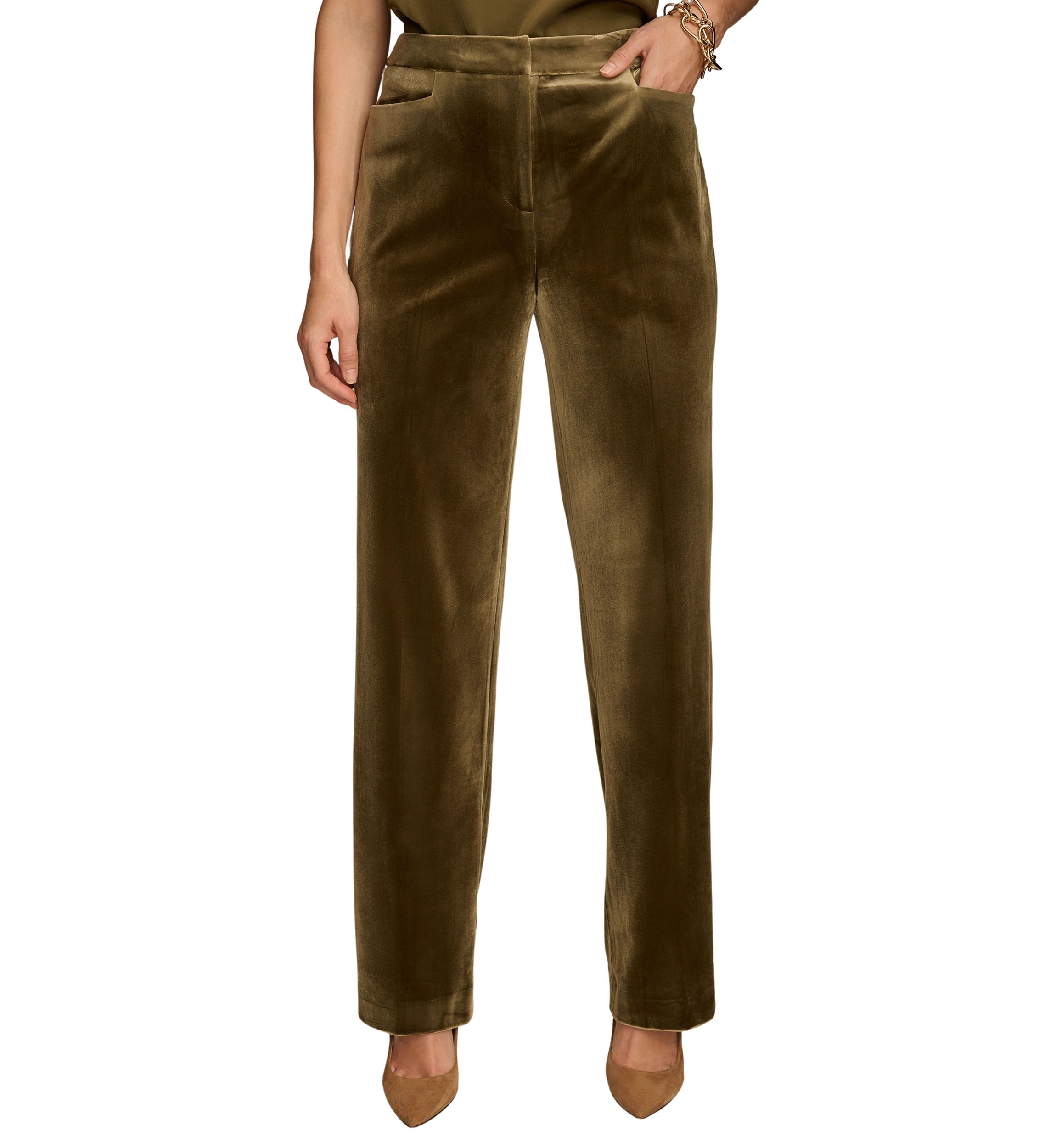 Womens Velvet Wide Leg Pants