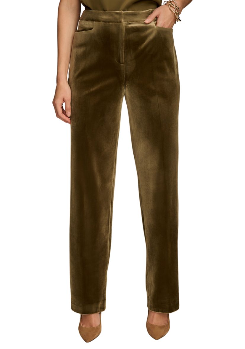 Womens Velvet Wide Leg Pants