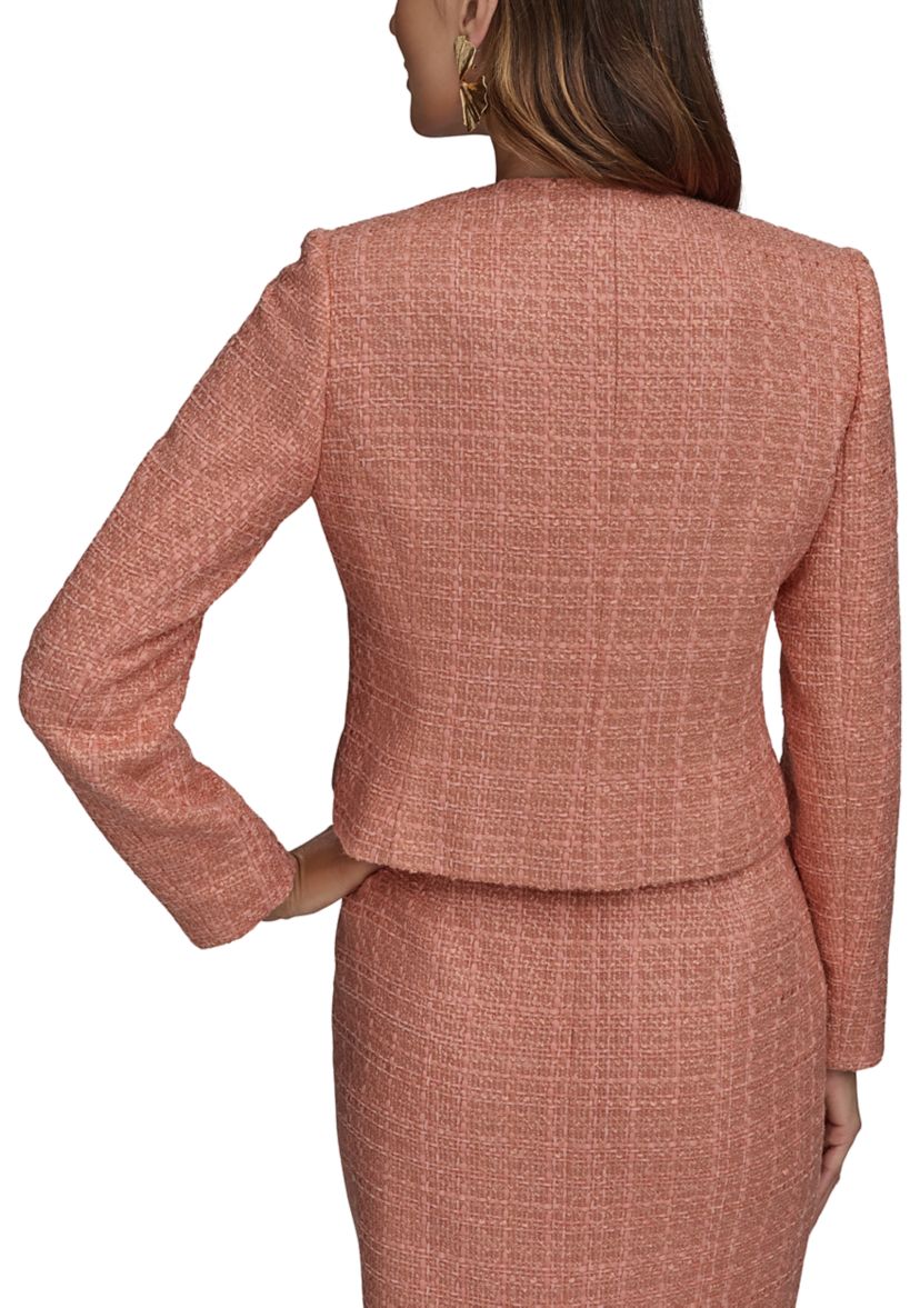 Womens Tweed Button Front Jacket