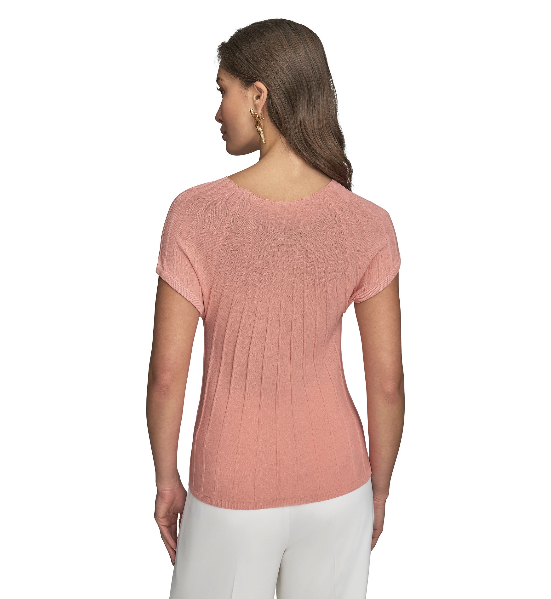 Womens Cap Sleeve Mock Neck Sweater 
