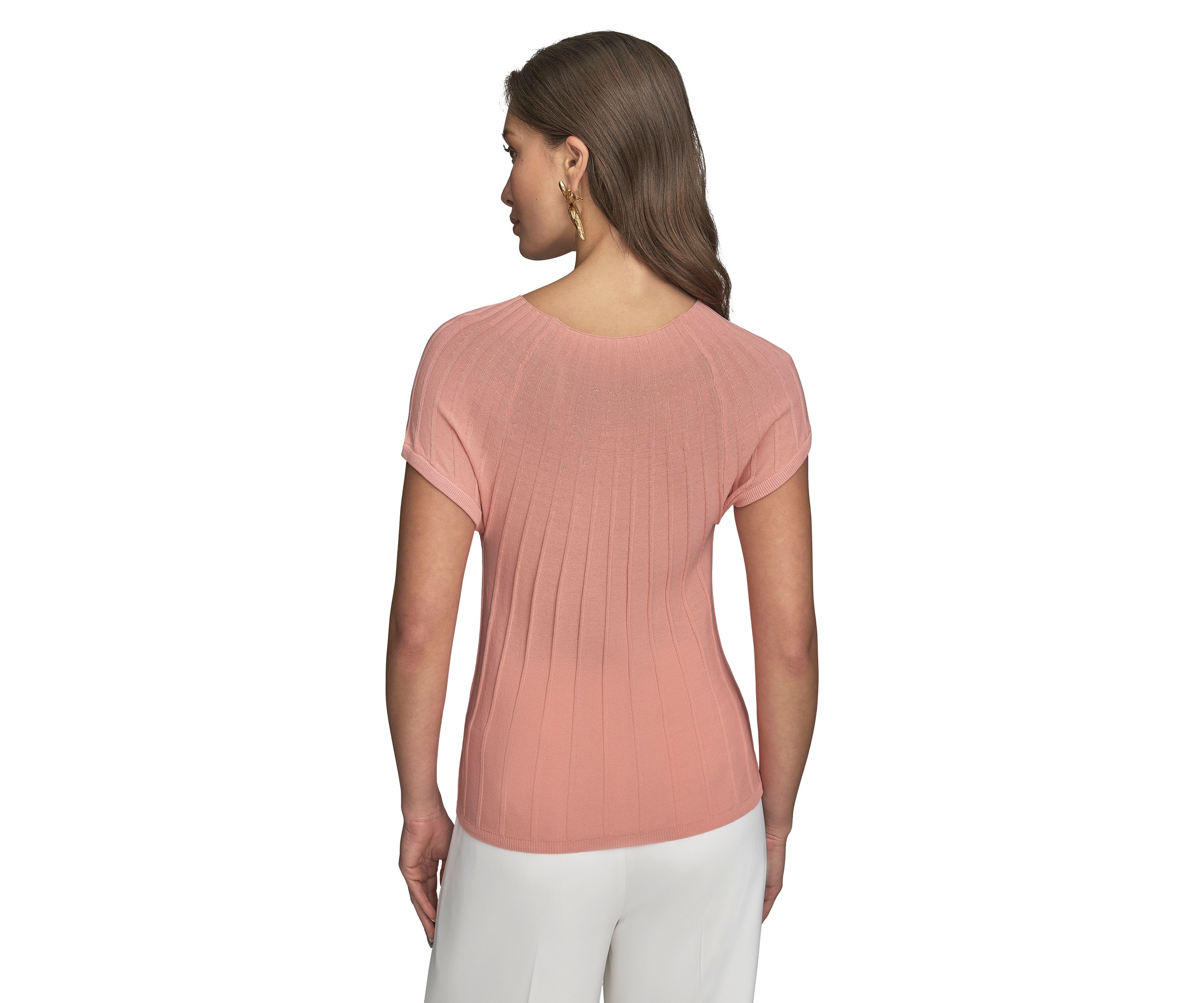 Womens Cap Sleeve Mock Neck Sweater 