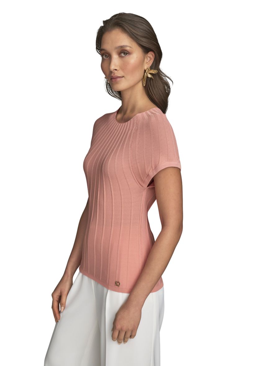 Womens Cap Sleeve Mock Neck Sweater 